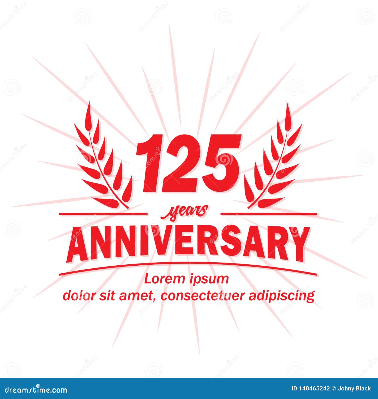 125 Th Anniversary Design Template. 125th Years Vector and Illustration