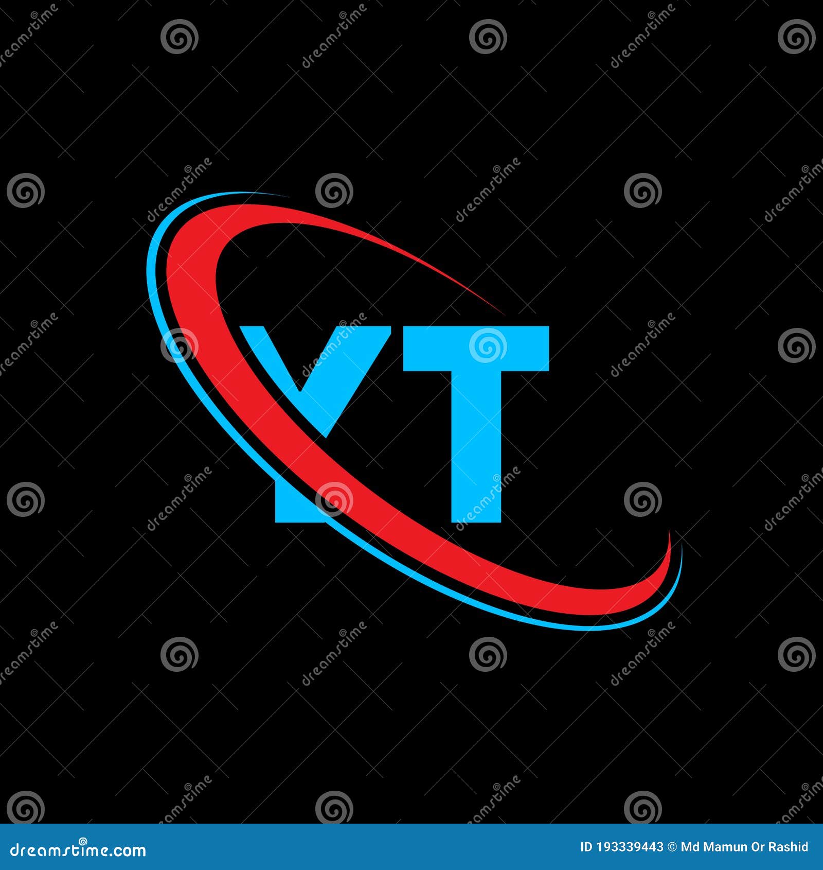 YT Y T Letter Logo Design. Initial Letter YT Linked Circle Uppercase ...