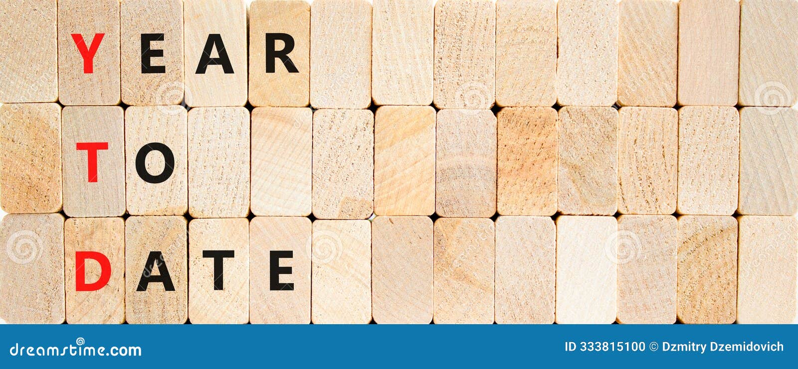 ytd year to date . concept words ytd year to date on beautiful wooden blocks. beautiful wooden block background. business