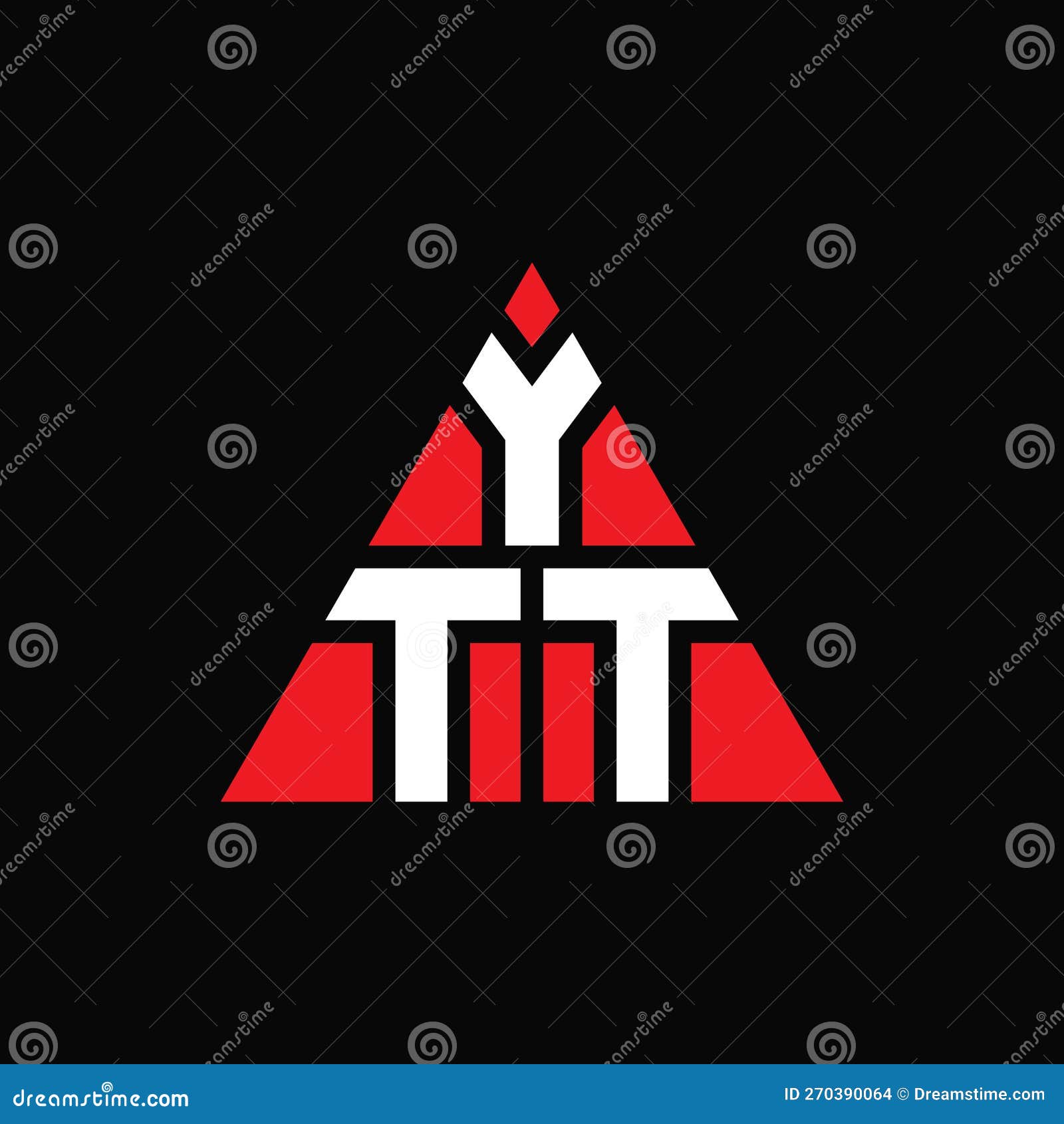 ytt triangle letter logo  with triangle . ytt triangle logo  monogram. ytt triangle  logo template with red