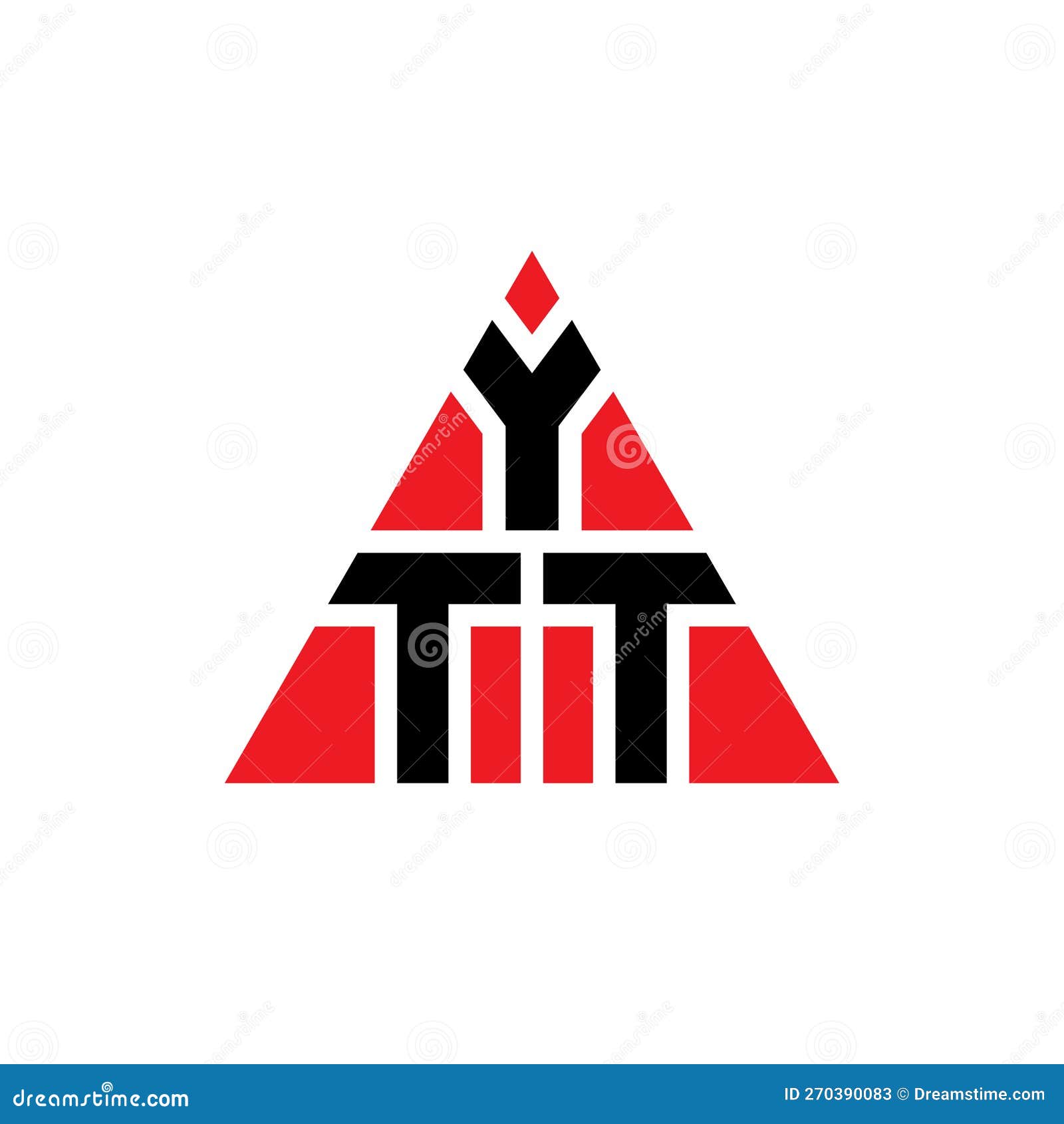 ytt triangle letter logo  with triangle . ytt triangle logo  monogram. ytt triangle  logo template with red