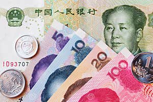 Yuan Renminbi China Currency Coin And Banknote Editorial Stock Image 