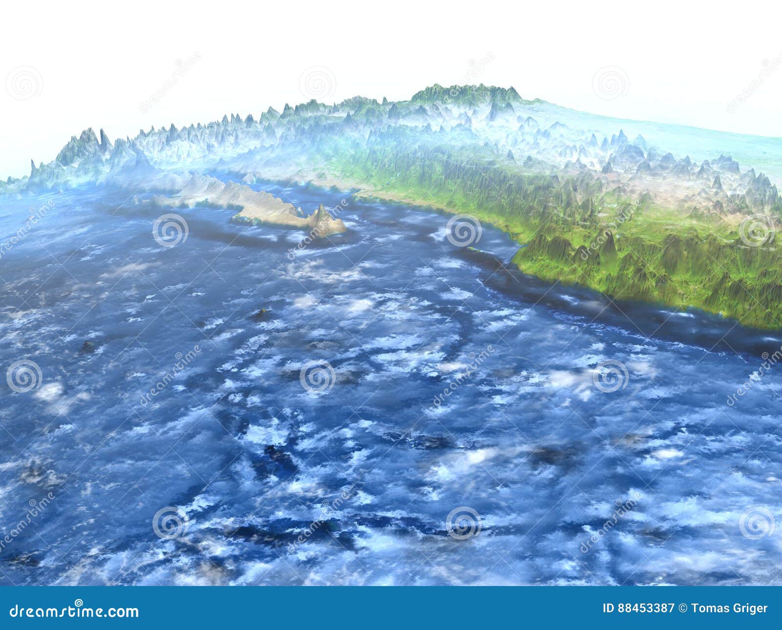 Yucatan On Earth Visible Ocean Floor Stock Illustration