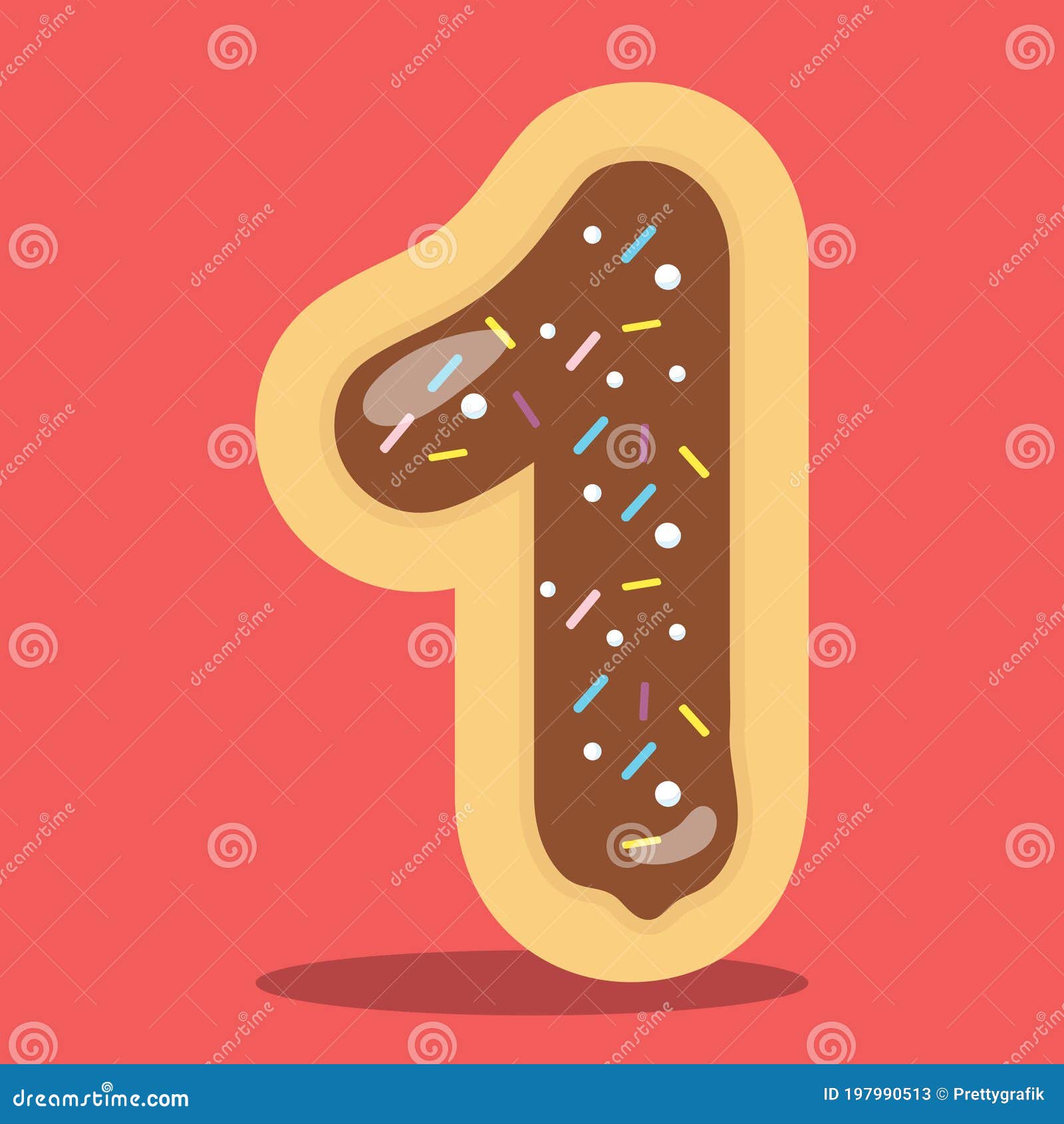 YUMMY CHOCOLATE DONUT NUMBERS 01 Stock Vector - Illustration of cartoon