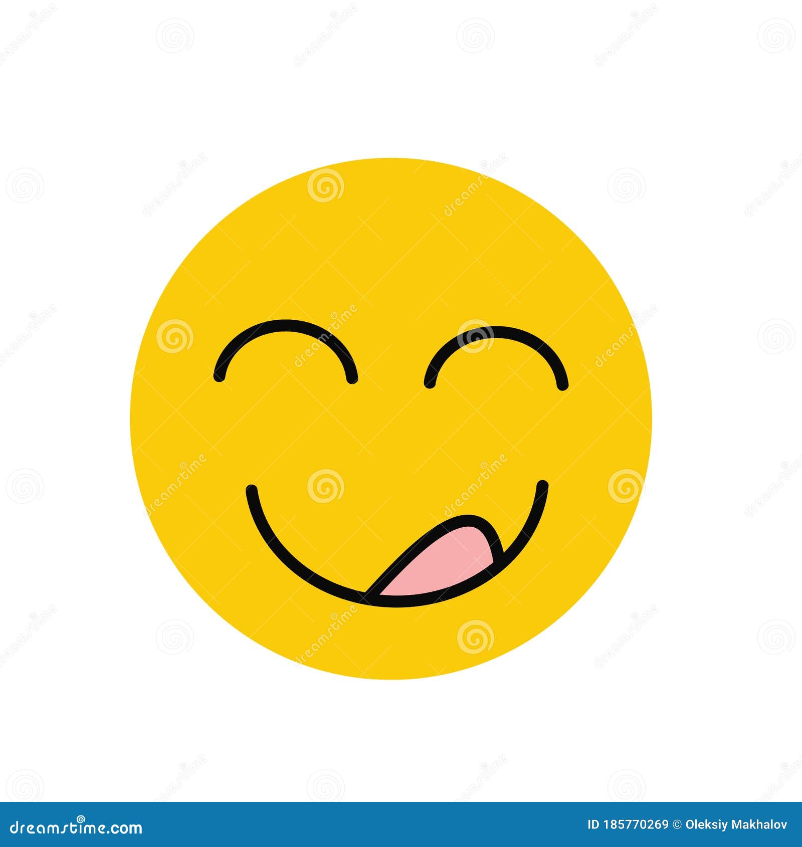 Yummy Icon Hungry Smiling Face With Mouth And Tongue Emoji Delicious Healthy Funny Lunch Tasty Mood Smile Avatar Happy Yellow Stock Vector Illustration Of Chat Eating
