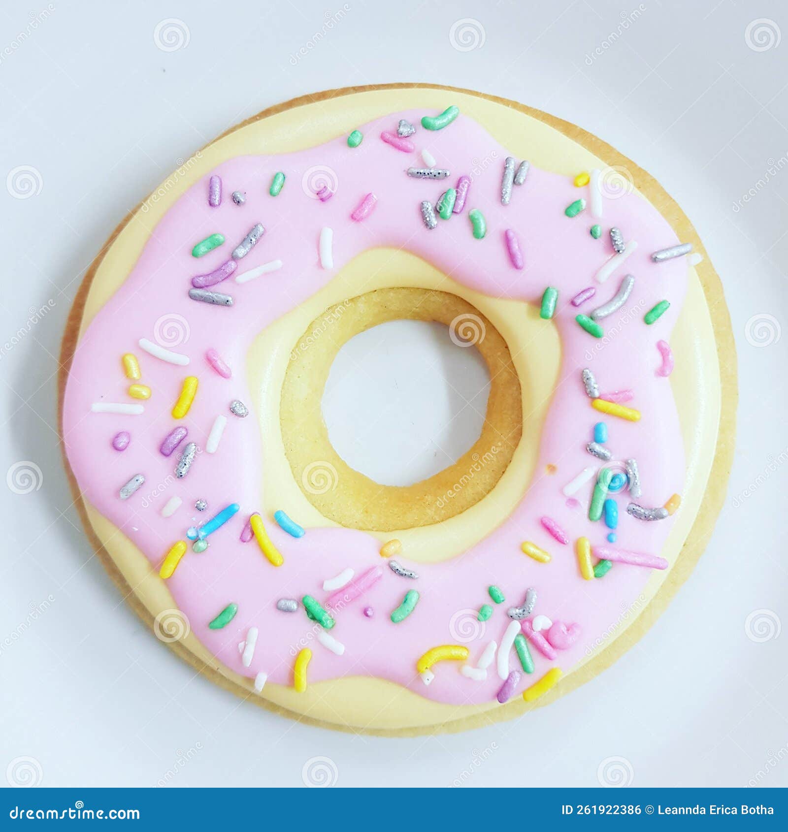 Yummy Pink Doughnut Cookie with Sprinkles Stock Photo Image of pink, sprinkles 261922386
