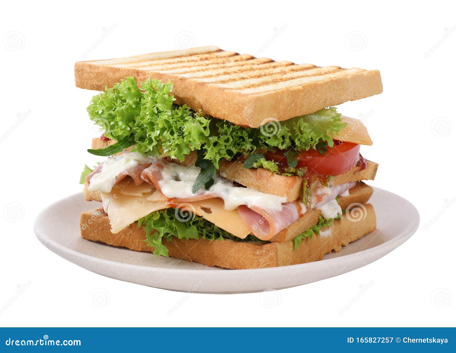 Yummy Sandwich with Ham Isolated Stock Image Image of fast, cooked