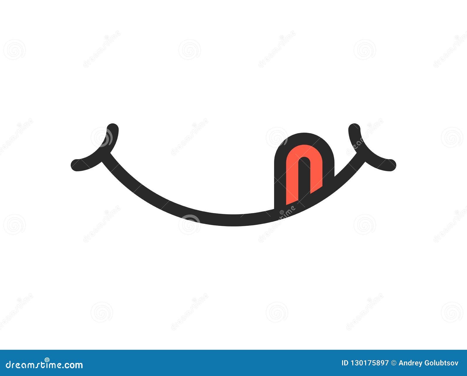 yummy smile  cartoon emoticon with tongue lick mouth. delicious tasty food eating emoji line face on white background