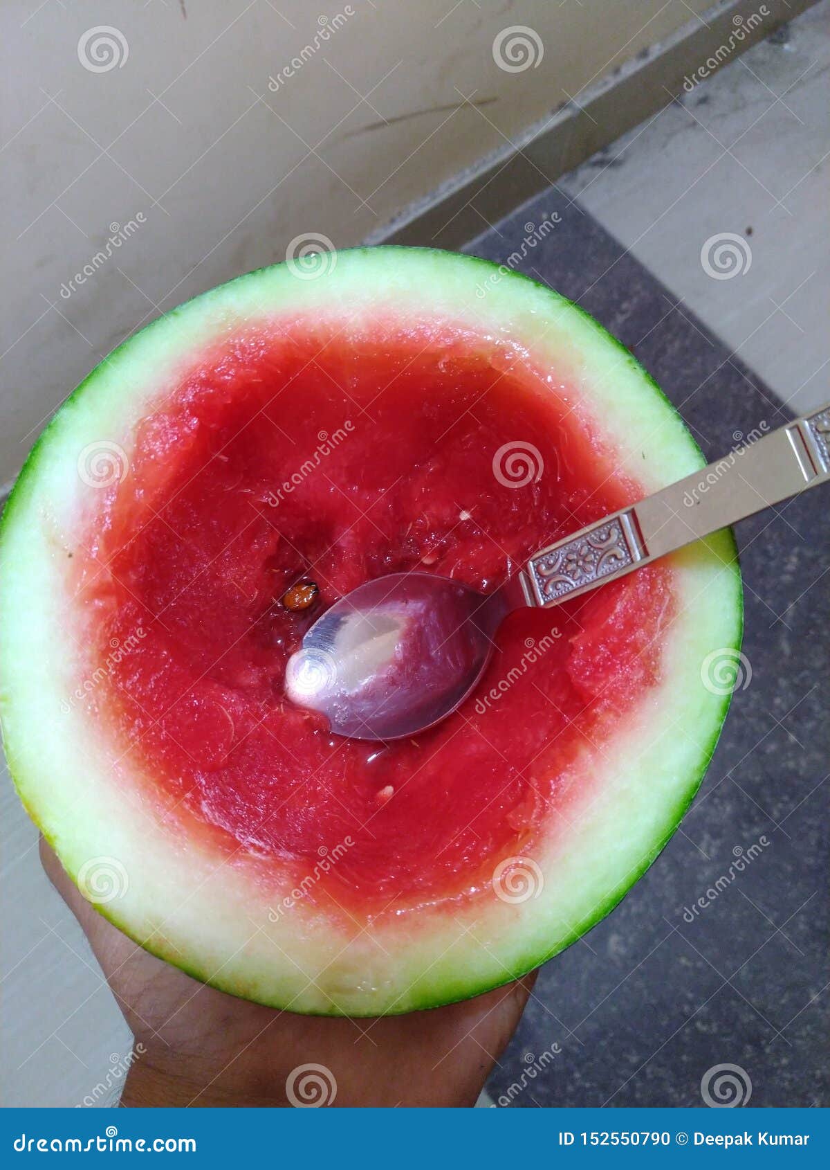 Yummy Watermelon with Spoon Stock Photo Image of yummy, watermelon 152550790