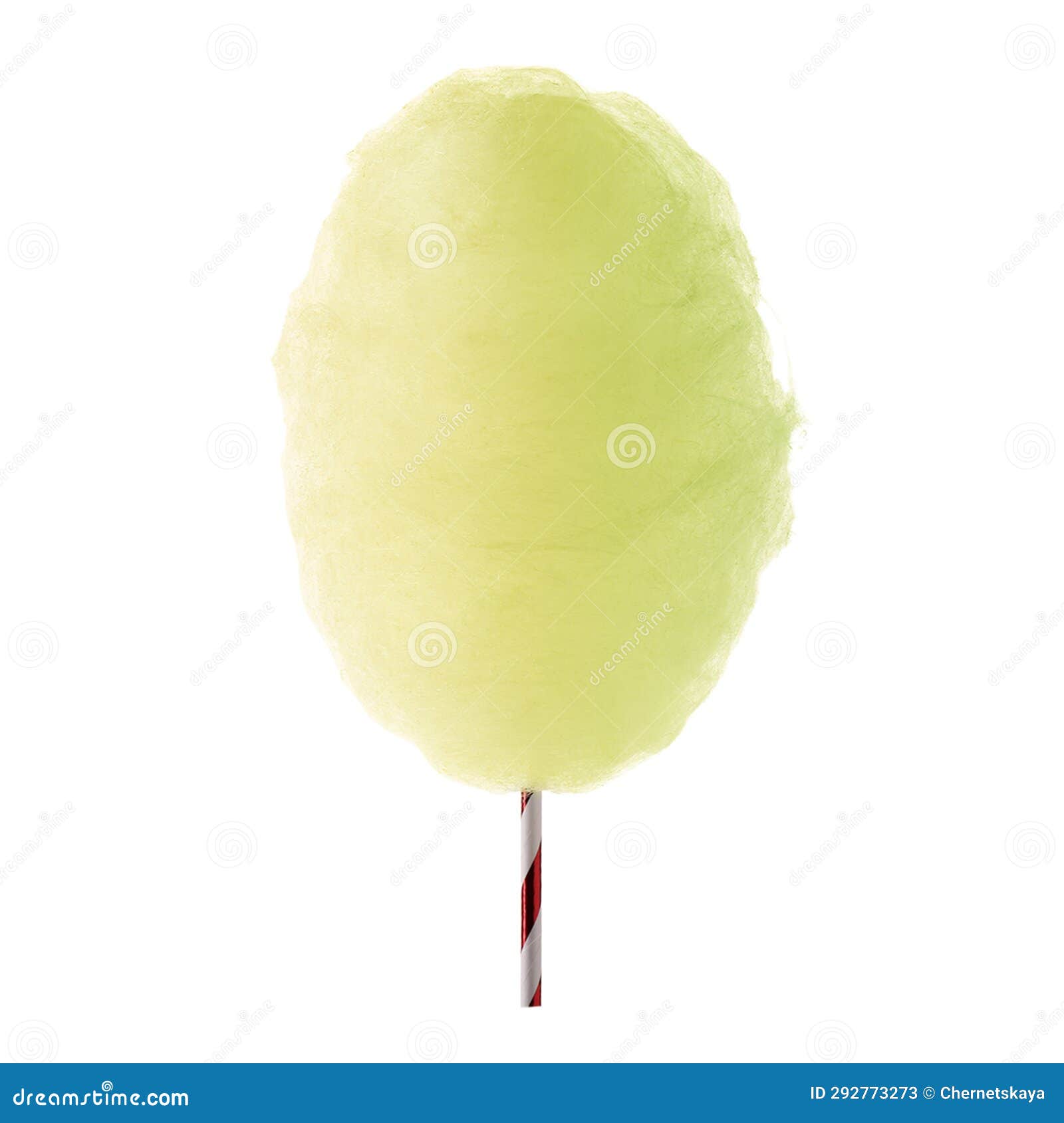 Yummy Yellow Cotton Candy Isolated on White Stock Image Image of