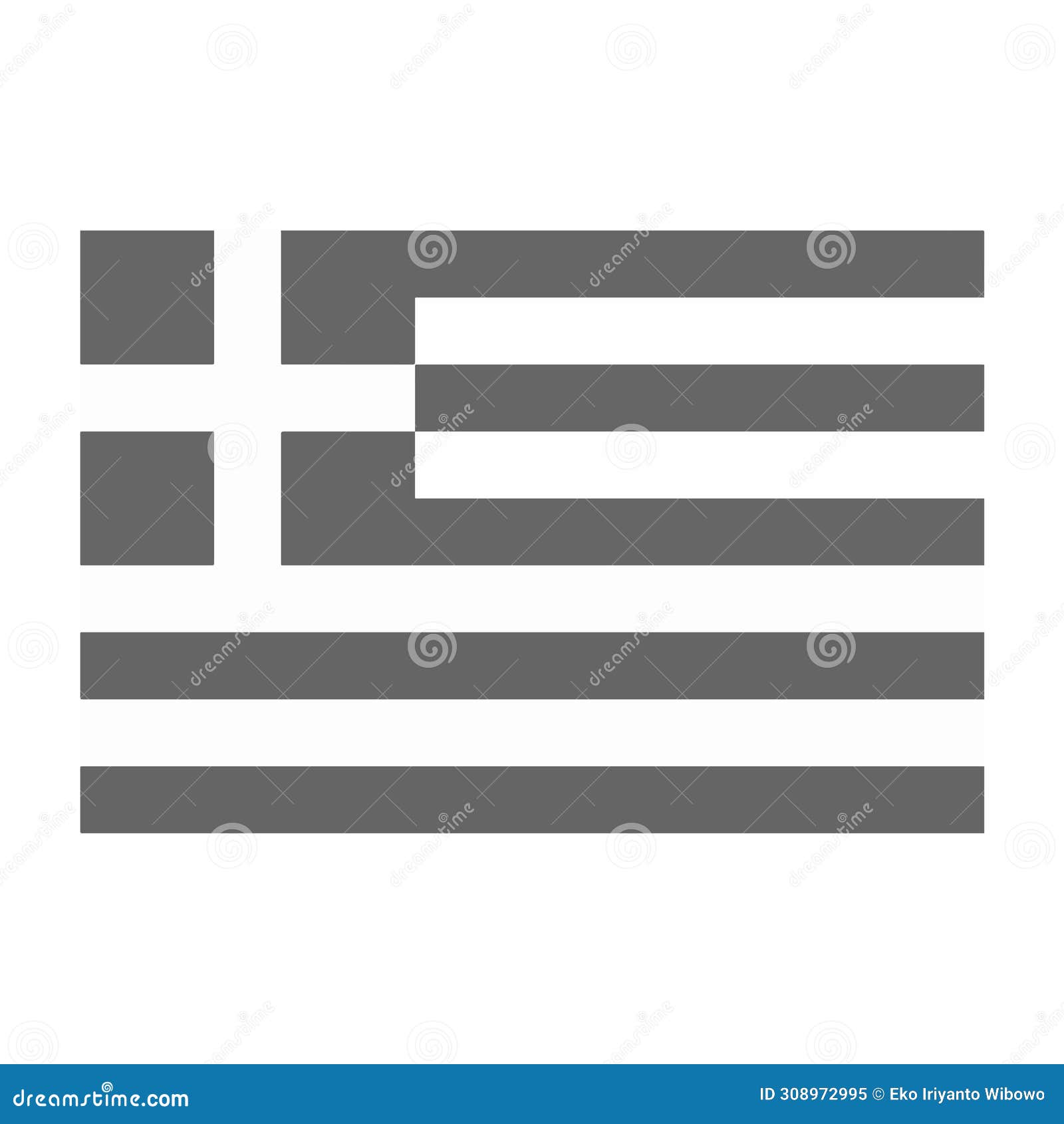 yunani or greece flag original black and white