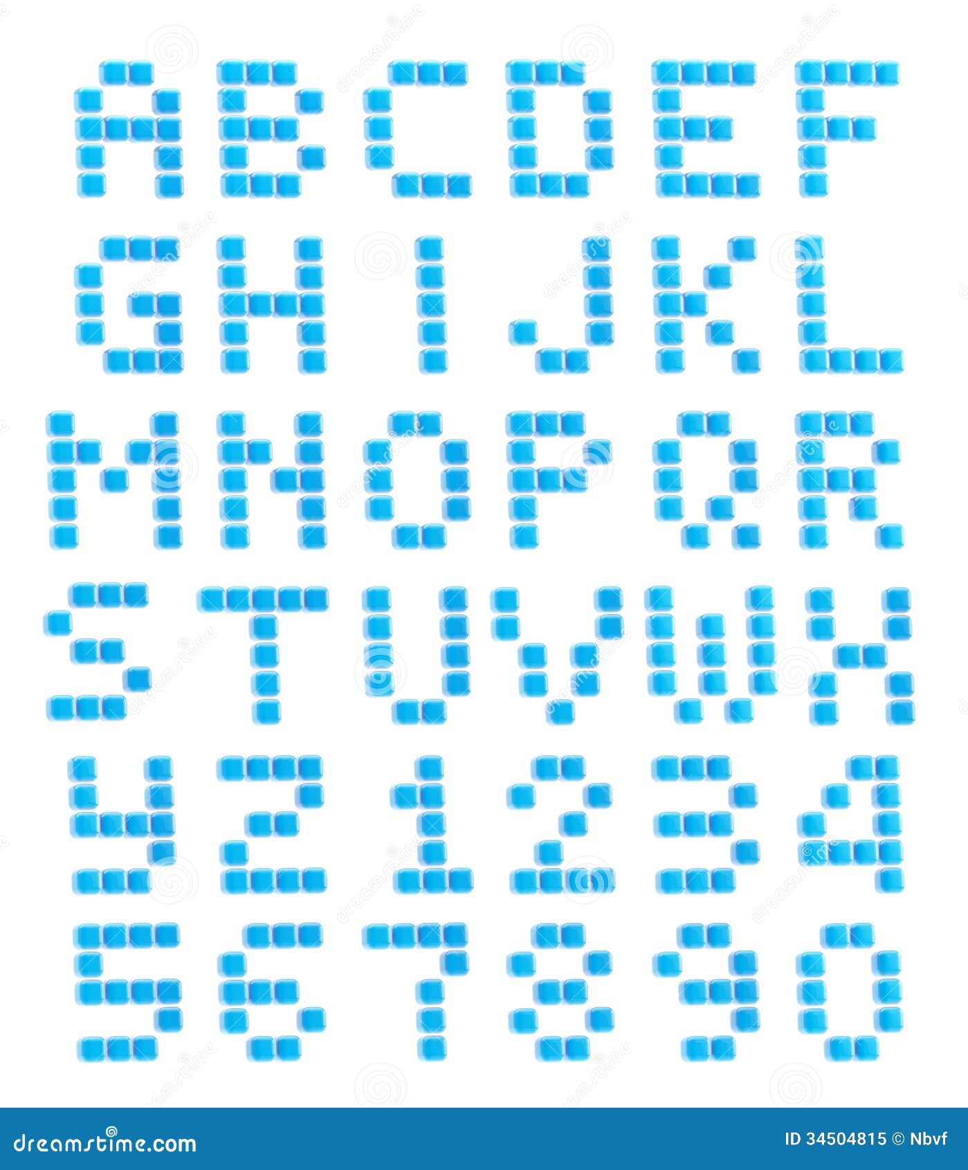 AZ Alphabet And Numbers Made Of Cubes Stock Illustration Image 34504815