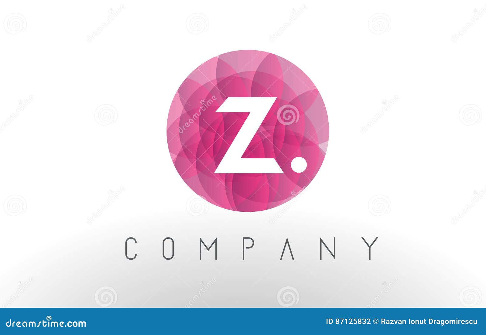 Z Letter Logo Design with Circular Purple Pattern. Stock Vector