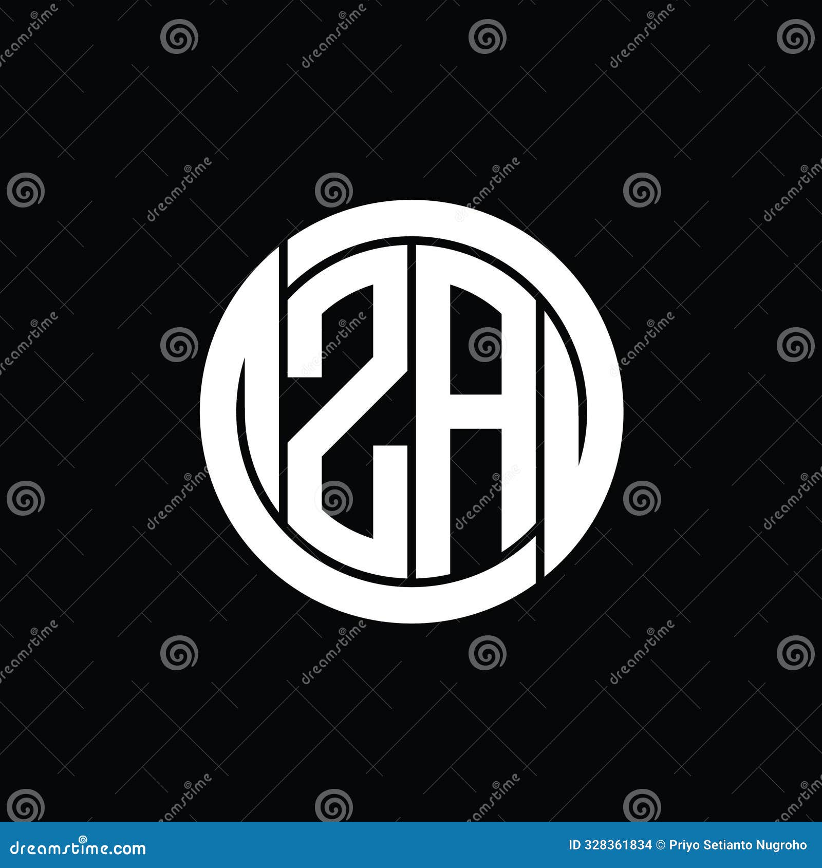 za logo monogram shield inside circle   images  template