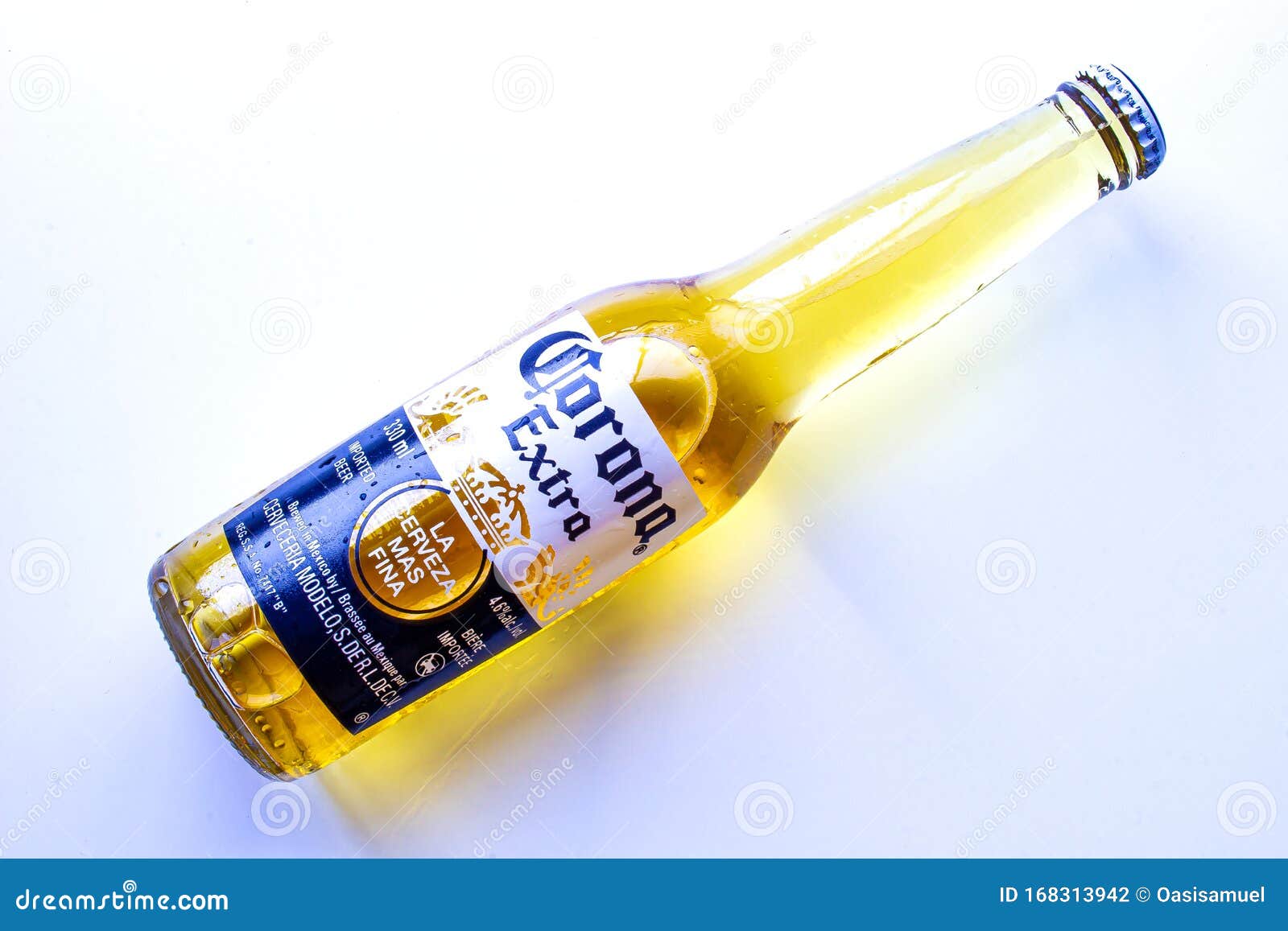 Zacatecas City. Mexico Jan 3, 2020. a Corona Beer on a White Background  with a Soft Shadow Editorial Photography - Image of illustrative, isolated:  168313942