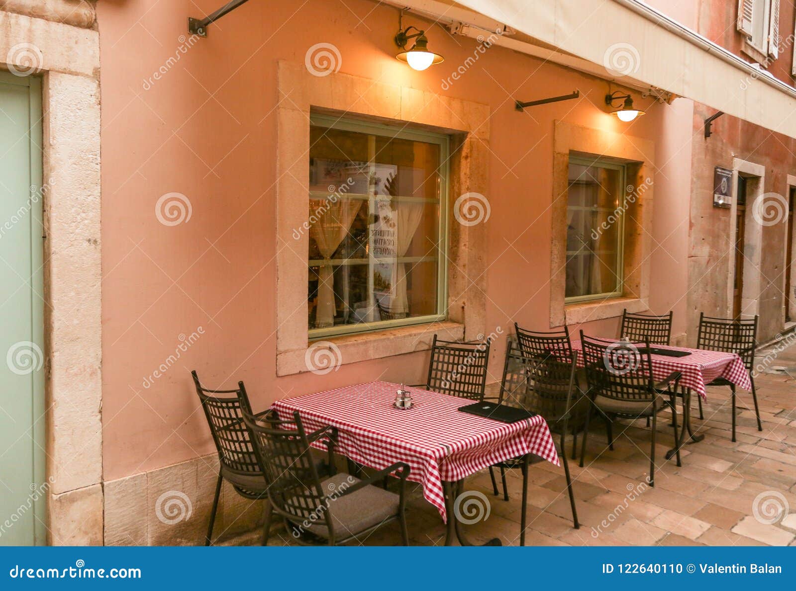 Zadar restaurant stock photo. Image of town, vacation - 122640110