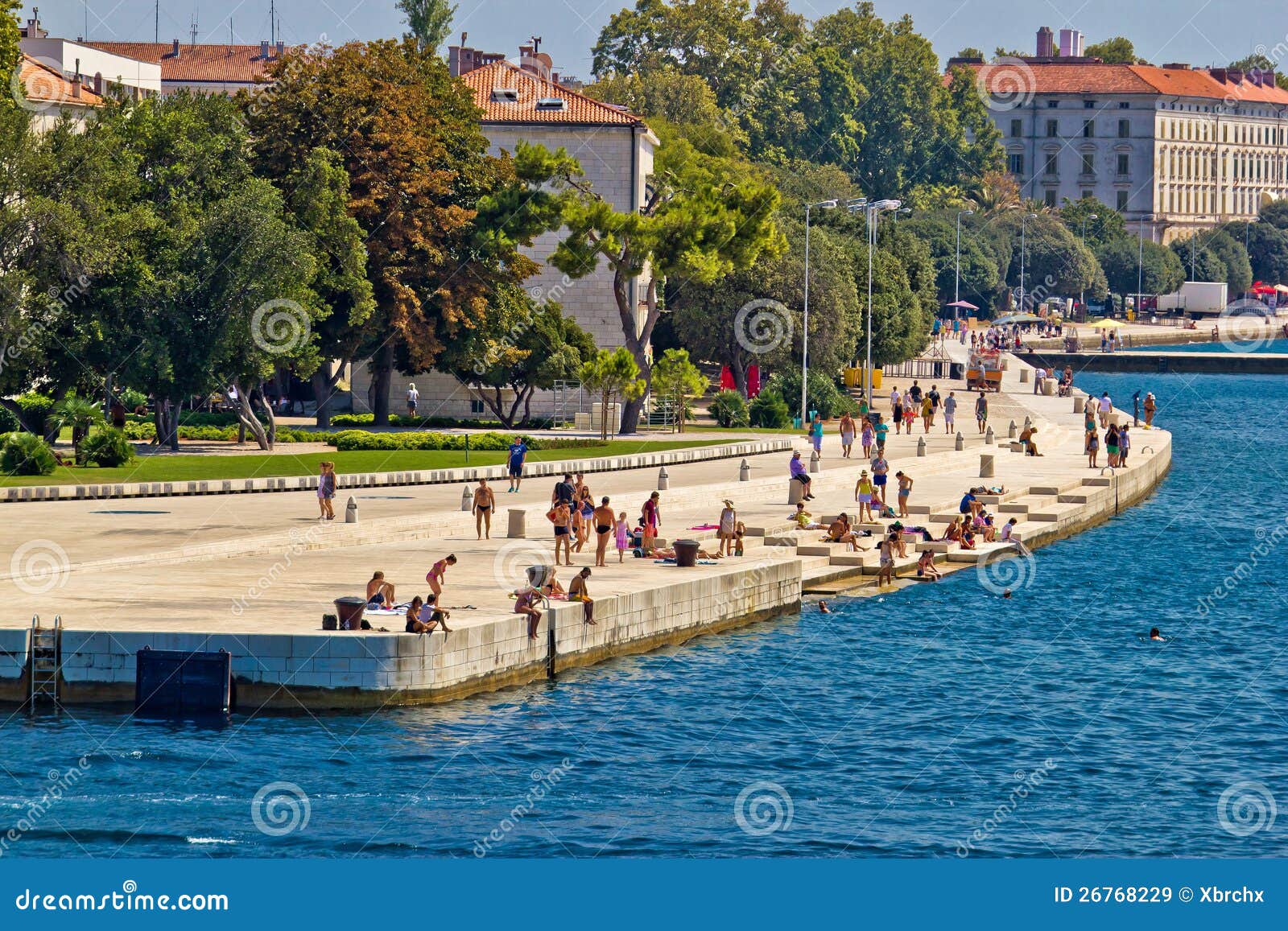 Zadar Waterfront People on Sea Organs Editorial Stock Image Image of