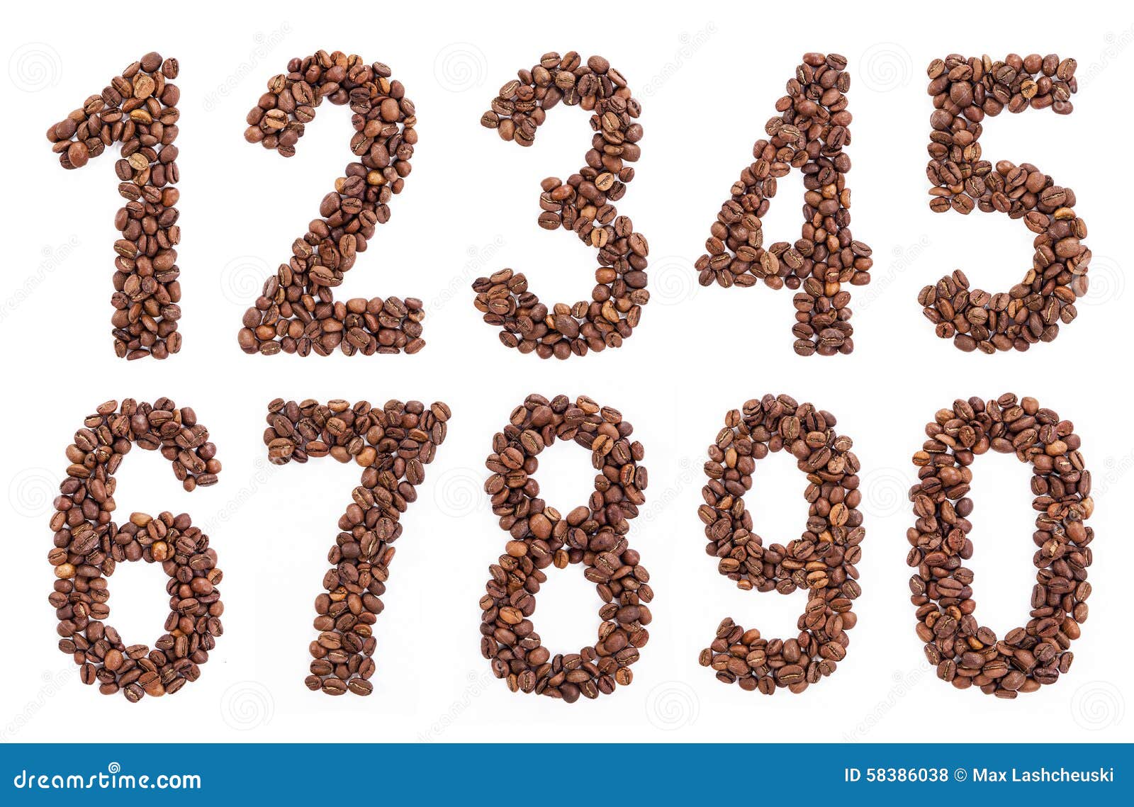 Zahlen Von Kaffeebohnen GussKaffeebohnen Stock Abbildung Illustration