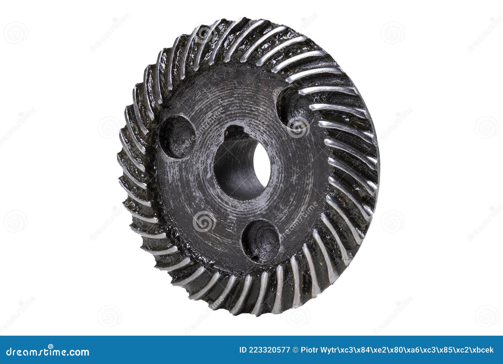 Zahnrad Aus Metall. Schrägverzahnung Im Zahnrad Stockbild - Bild von teile,  reserven: 223320577