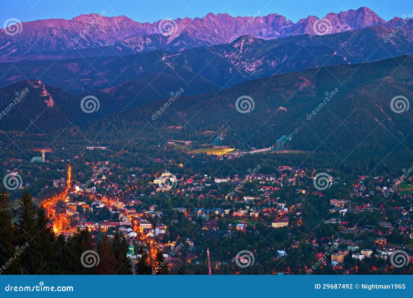 zakopane at night