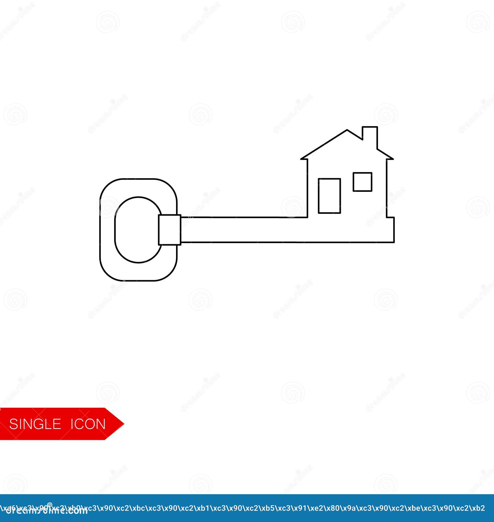 Kluczowa kreskowa ikona Zakup domowa wektorowa ikona Dzierżawić domową wektorową ikonę
