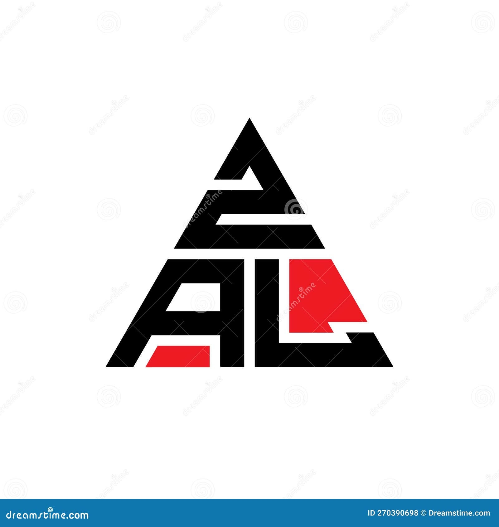 zal triangle letter logo  with triangle . zal triangle logo  monogram. zal triangle  logo template with red