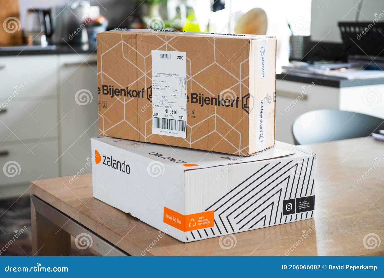Zalando and De Bijenkorf Online Package Delivery, Unboxing Package, Online Shopping, Editorial Photography - Image of return, 12292020: 206066002