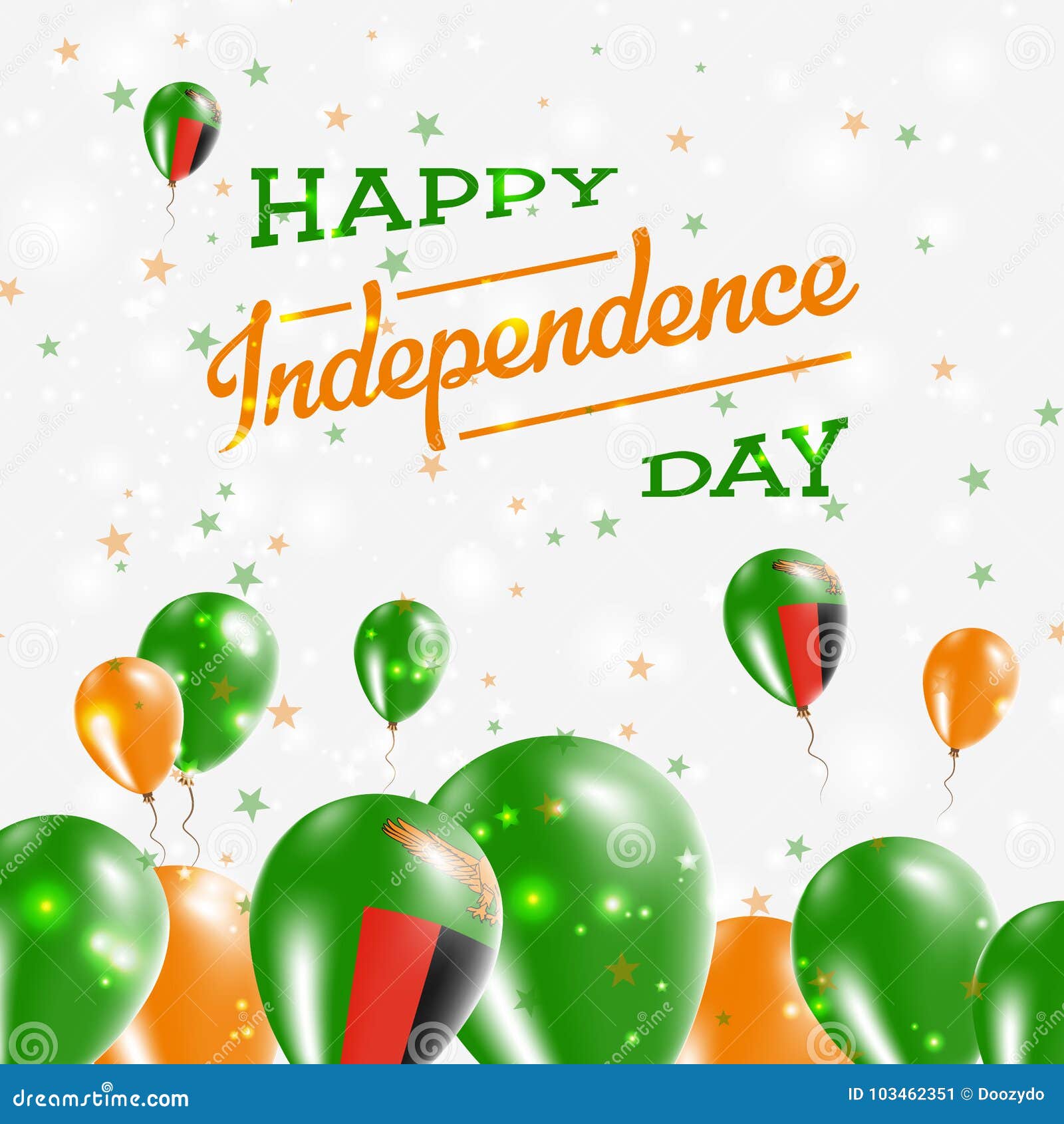Zambia Independence Day Patriotic Design. Stock Vector - Illustration