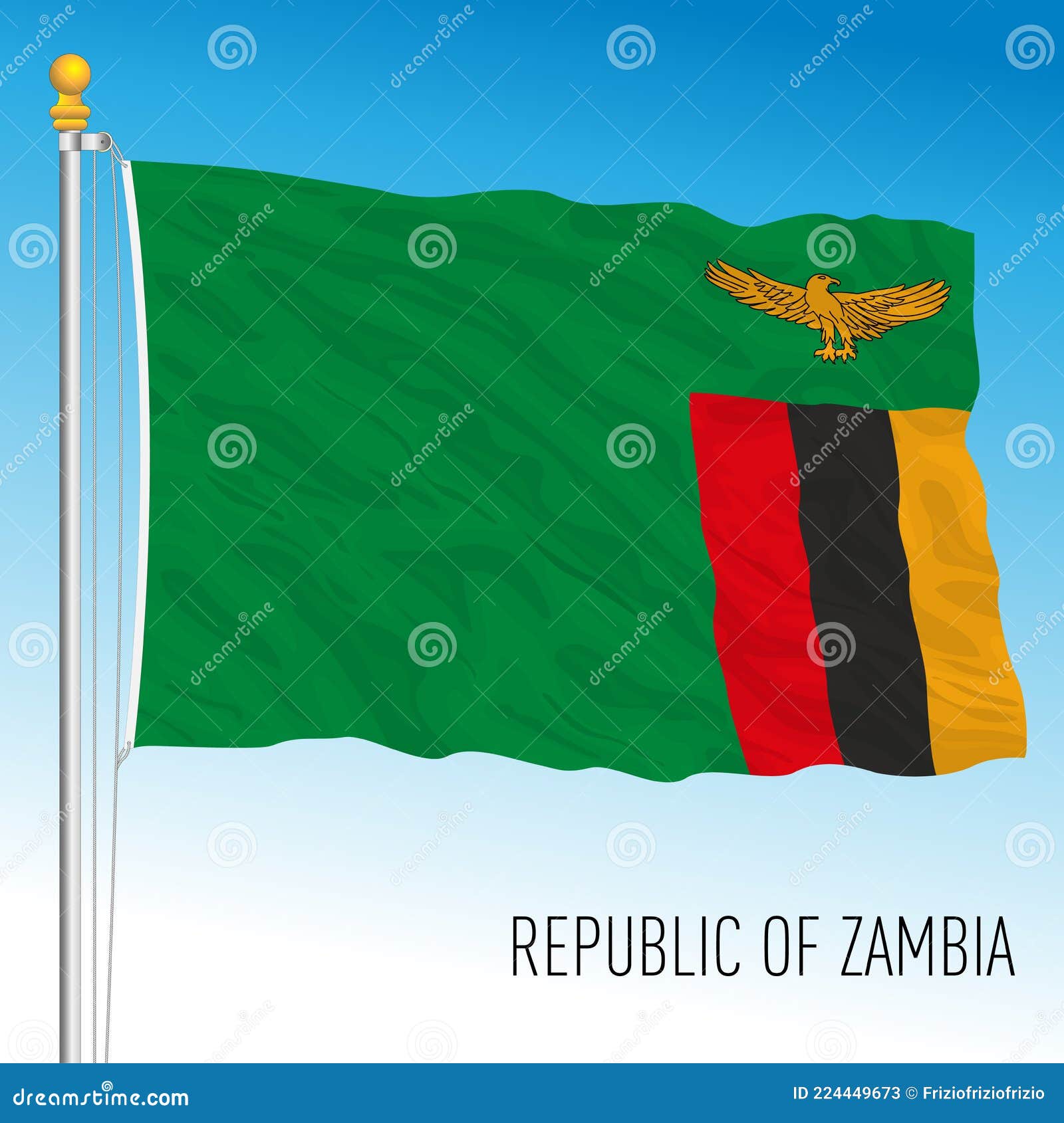 Zambia Official National Flag, Africa Stock Vector - Illustration of ...