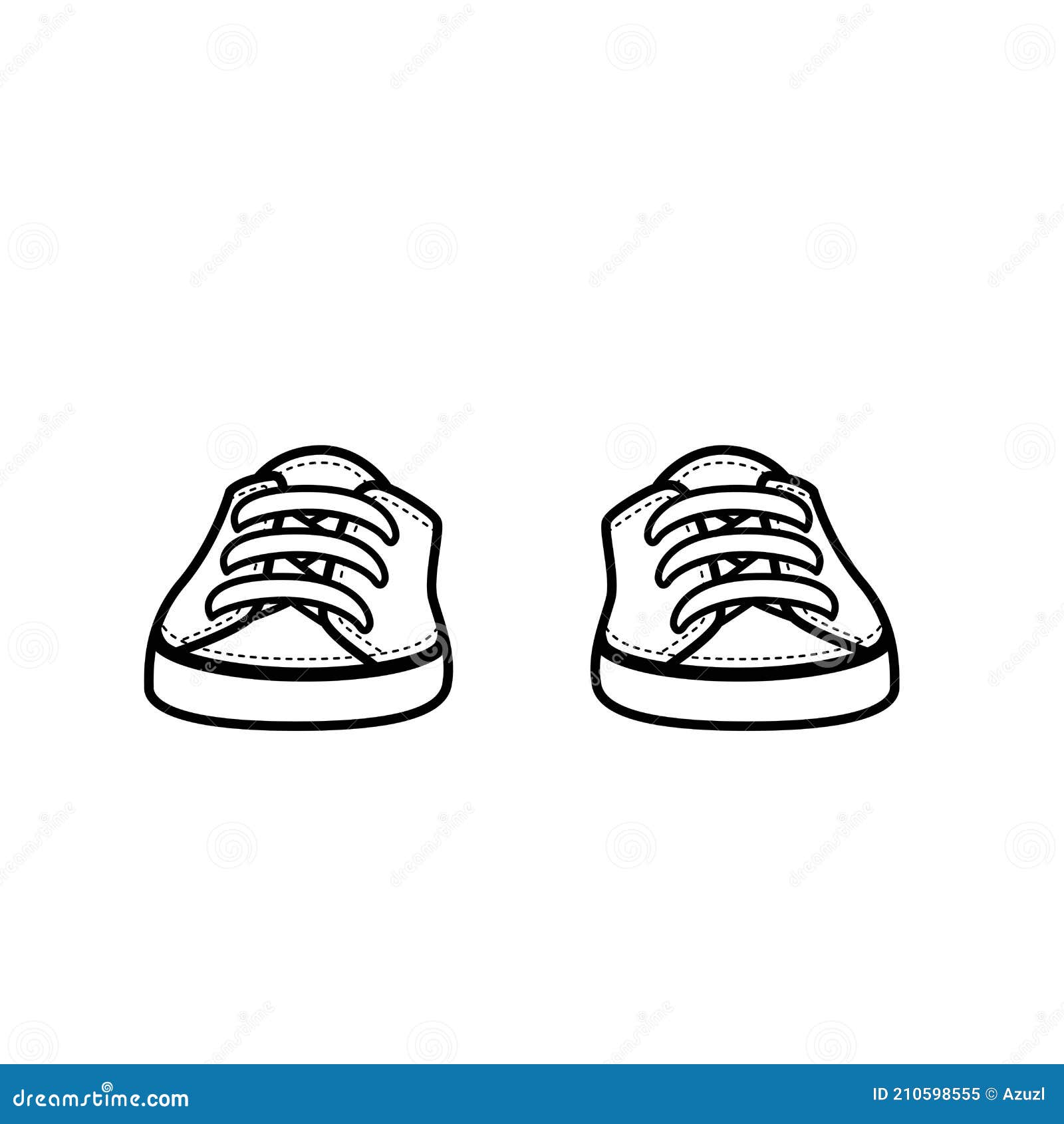 Zapatillas Deportivas Para Niño Contorno Para Colorear En Un Blanco Ilustración del - Ilustración de tela, 210598555