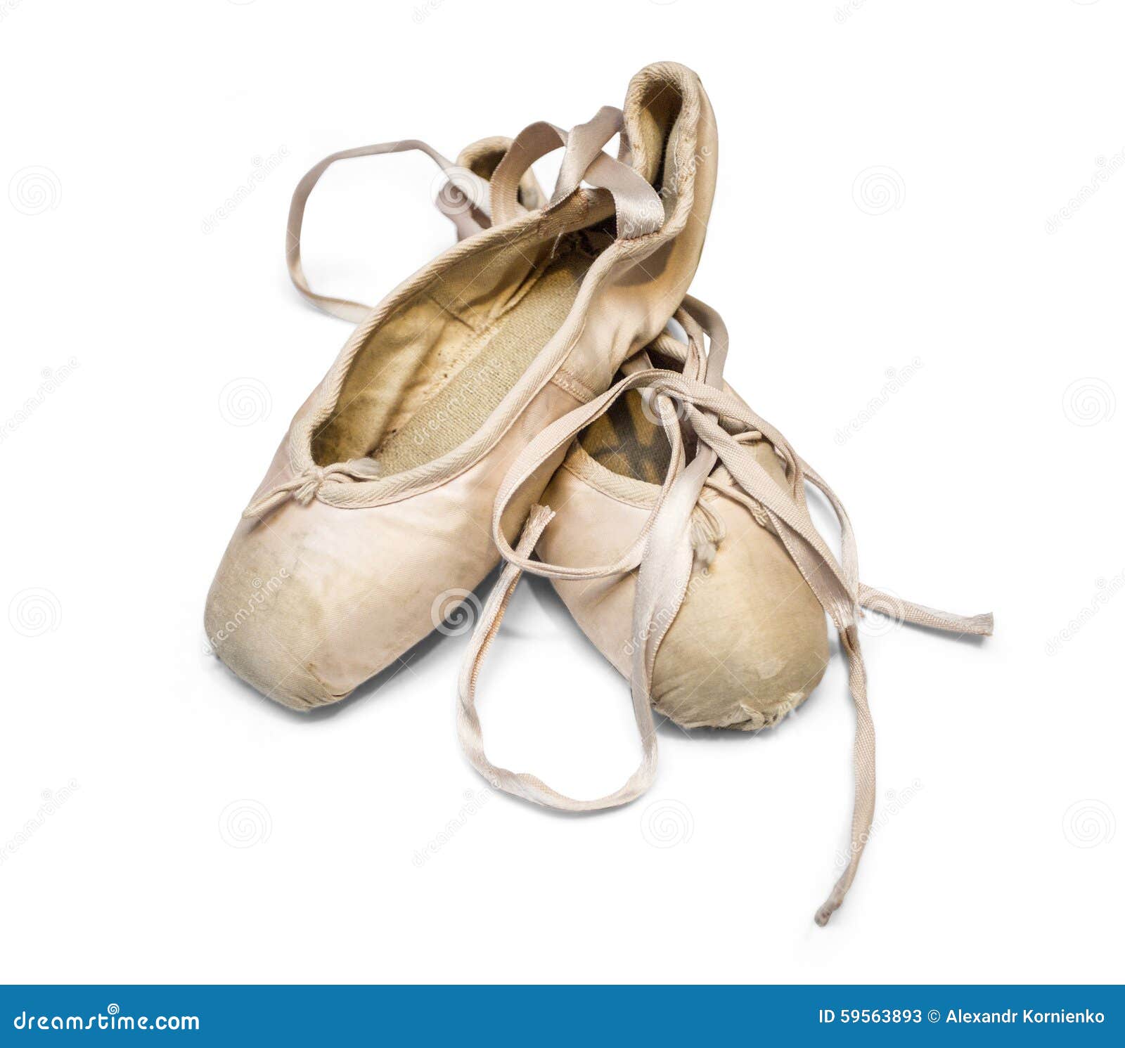 Zapatos De Ballet Usados Viejos de archivo Imagen blanco: 59563893