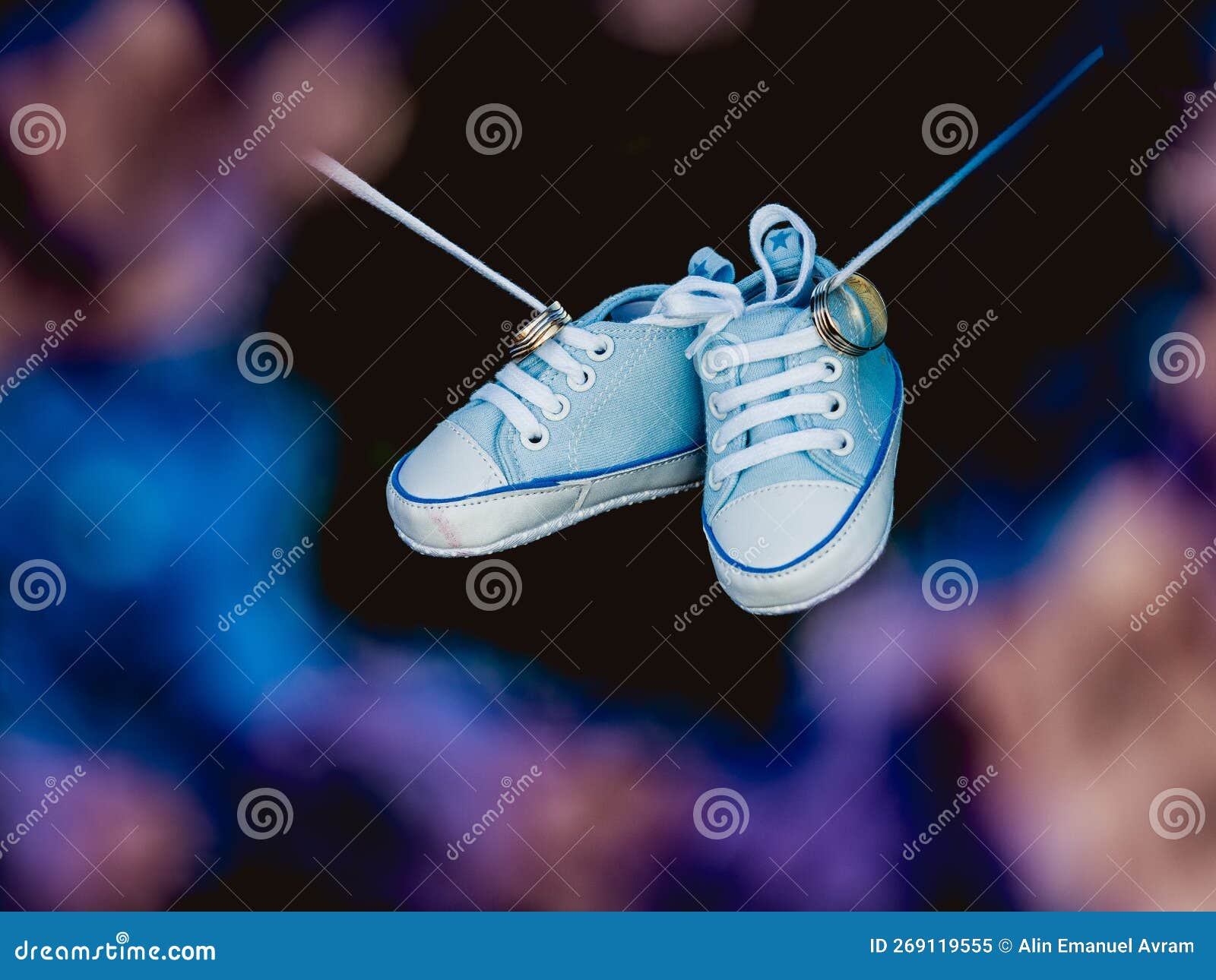 Zapatos Bebe Azul con Cordones