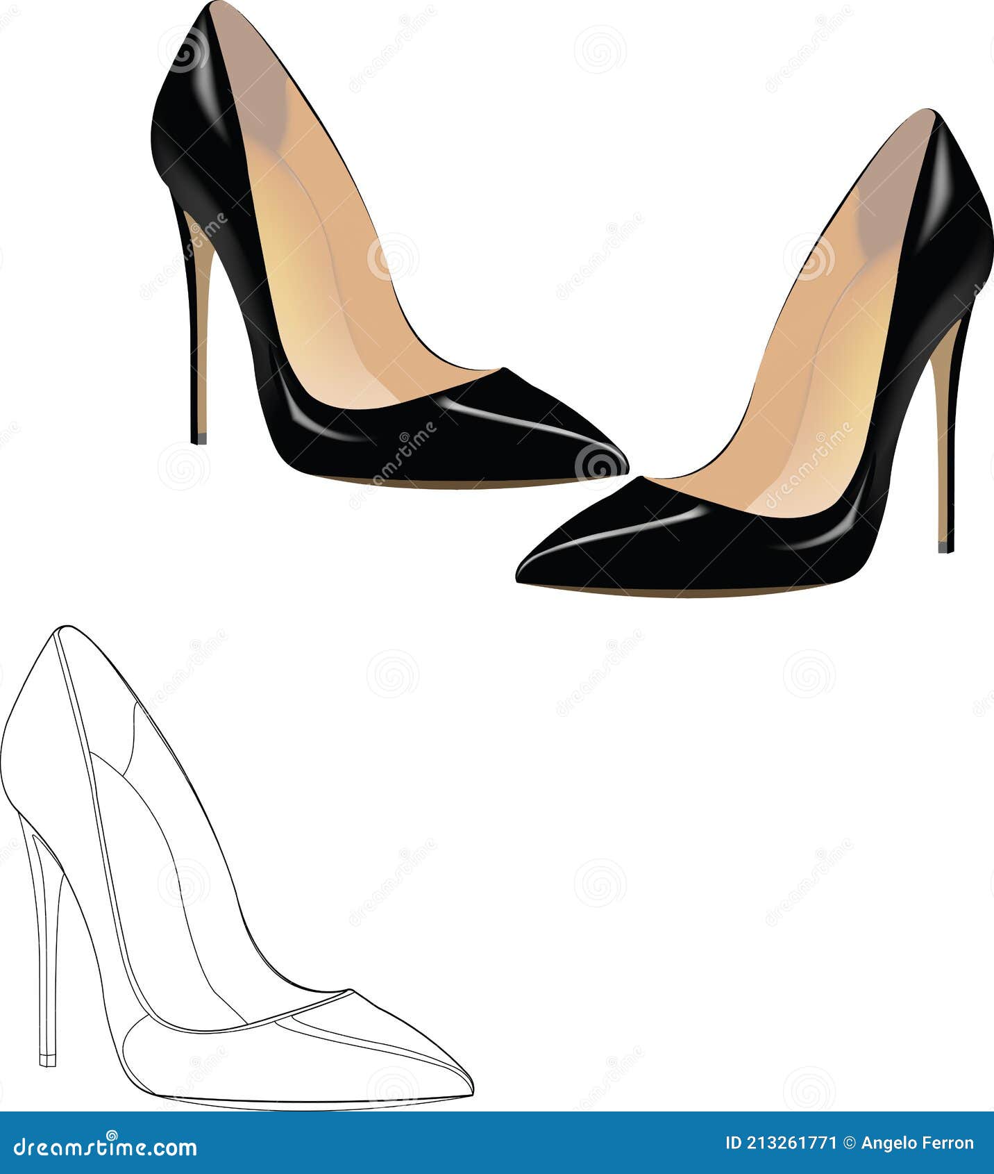 Zapatos De Mujer De Tacones De Aguja De Zapatos De Mujer De De Aguja Ilustración del Vector Ilustración de hermoso, fetiche: 213261771