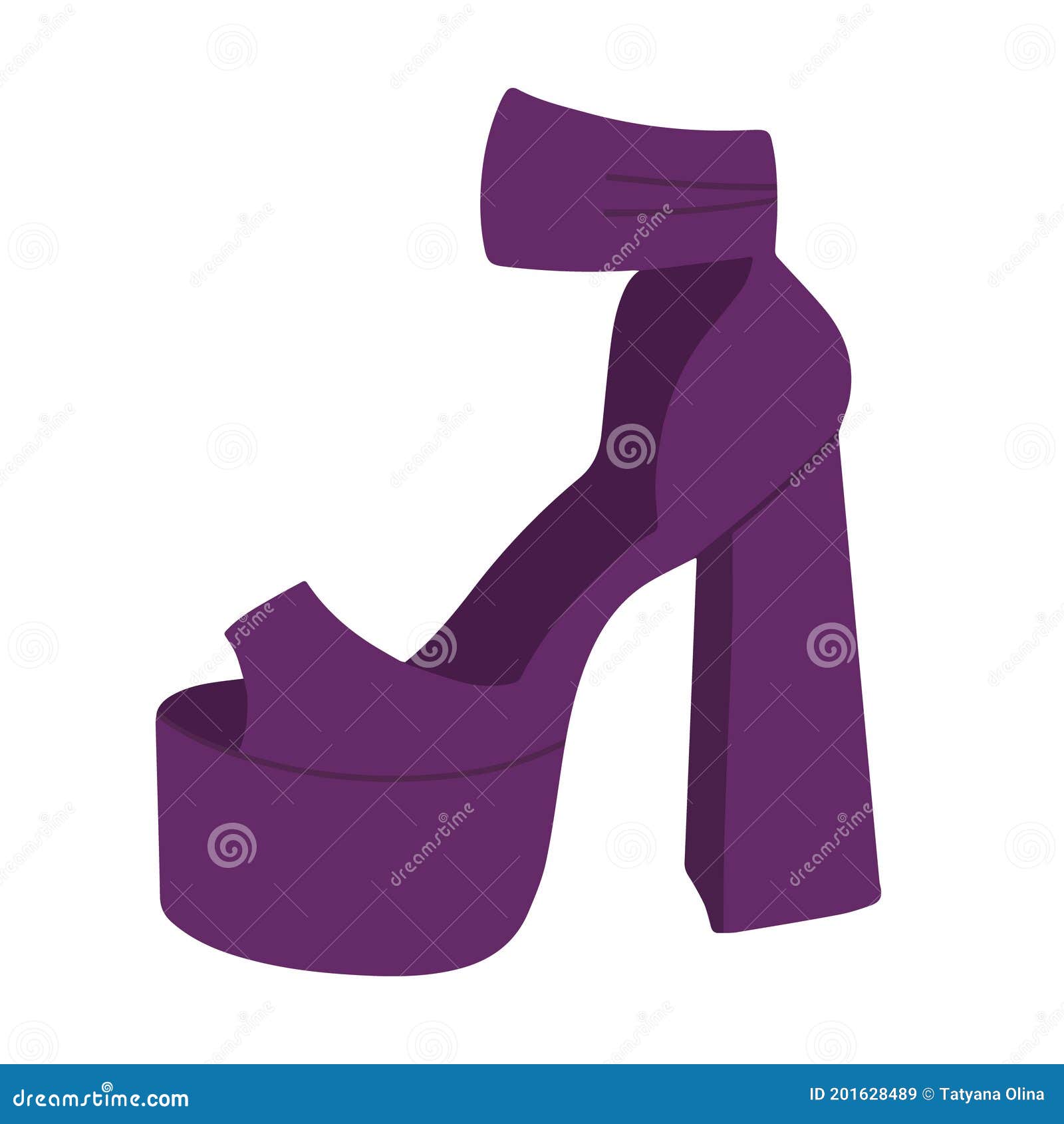 Zapatos De Tacón Color Morado Atractivos De Femenina Ilustración del Vector - Ilustración de moderno, objeto: 201628489