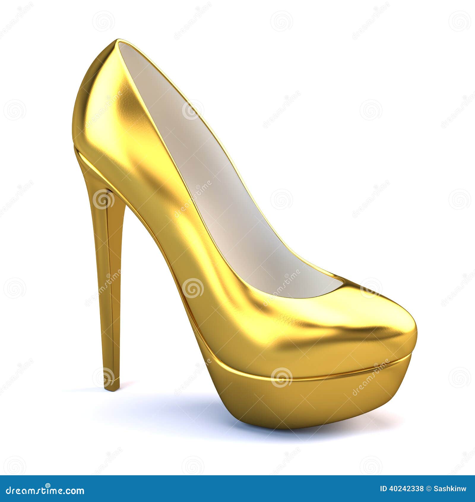 Zapatos Del Tacón Alto Oro Stock ilustración - Ilustración de fashionable, accesorio: