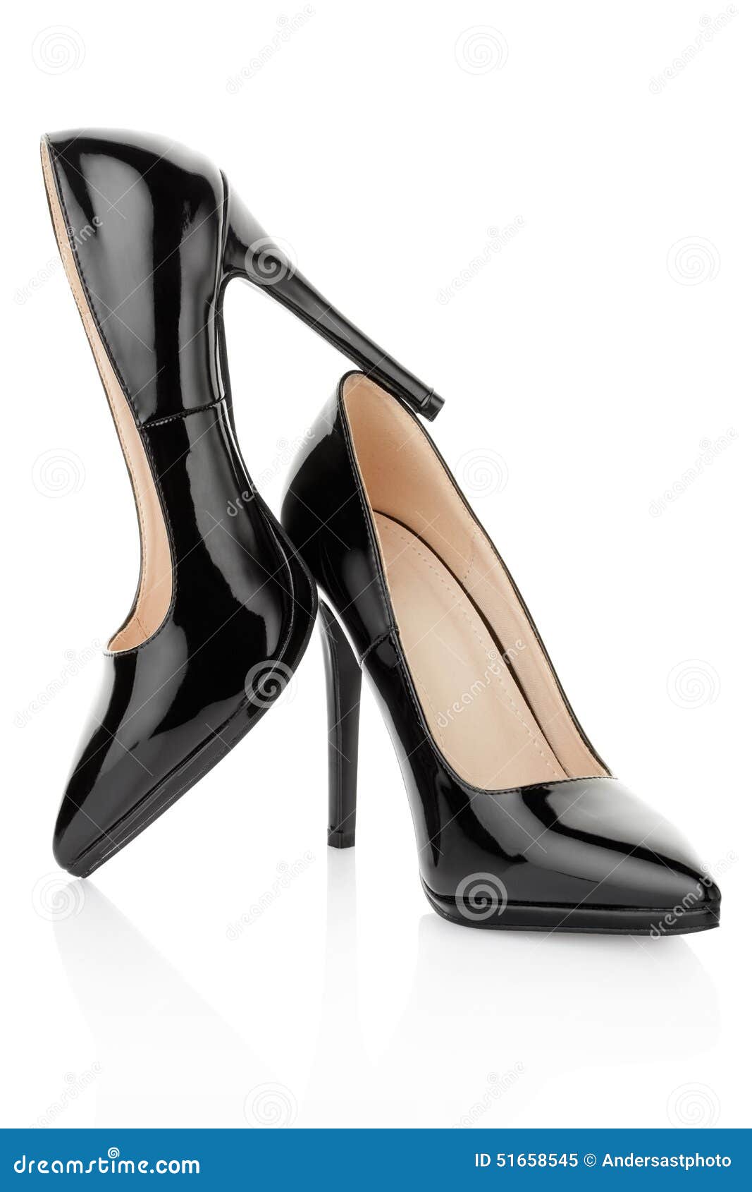 Zapatos Negros Del Tacón Alto Para La Mujer Imagen de archivo - Imagen de  fondo, elegancia: 51658545