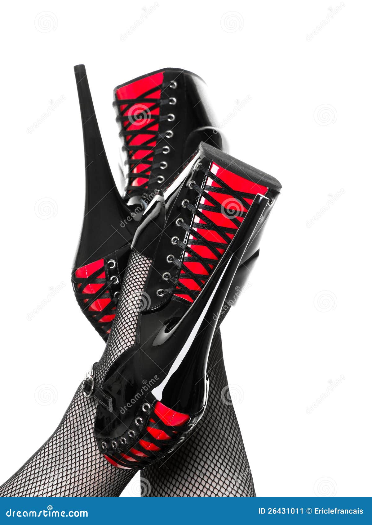 Zapatos Rojos Y Negros Del Fetiche De Los Cordones Imagen archivo - de rojo, extremo: 26431011