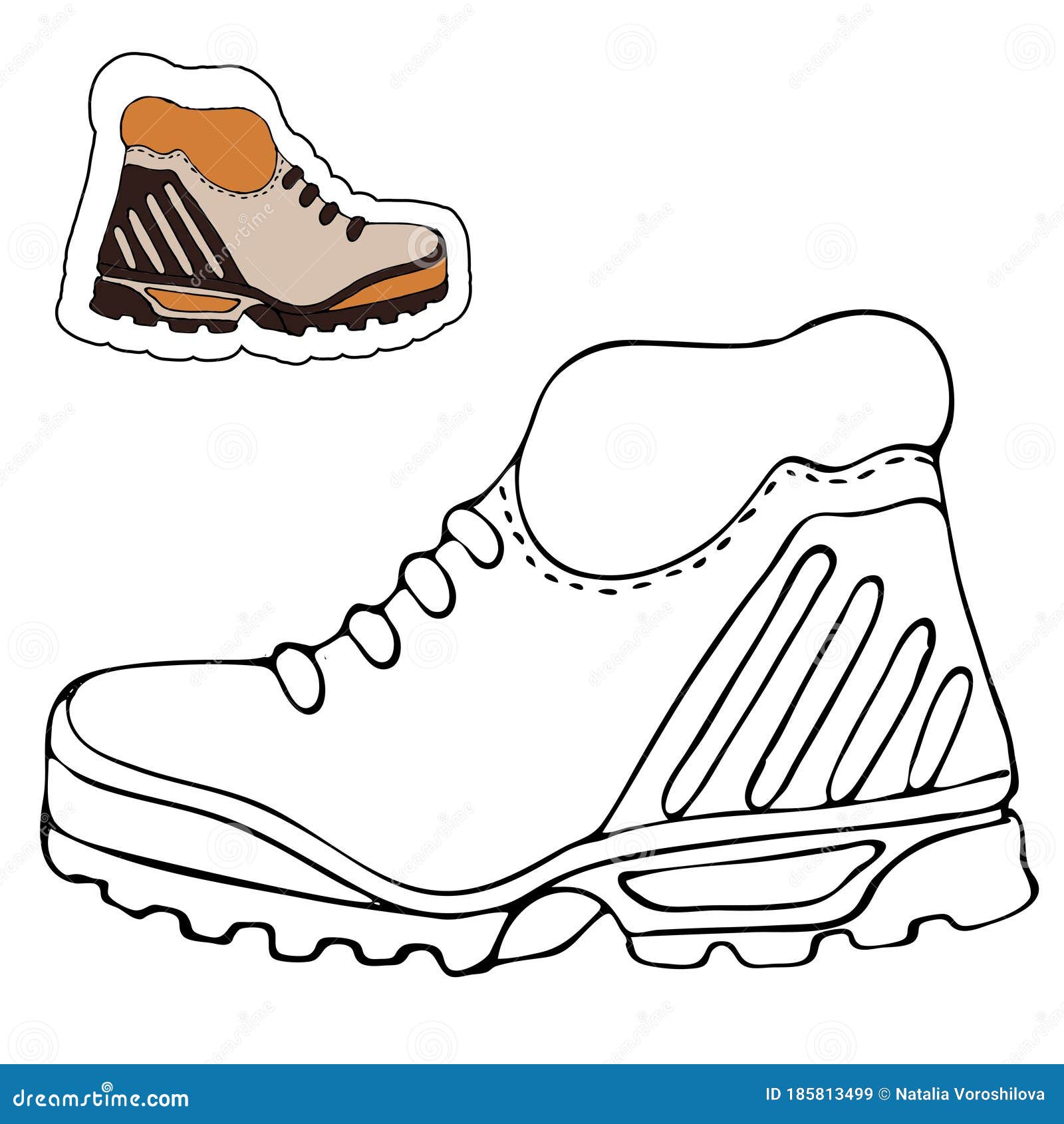 Zapatos Y Botas. Dibujo Vectorial De Esquema Simple Ilustración del Vector  - Ilustración de zapato, muestra: 185813499