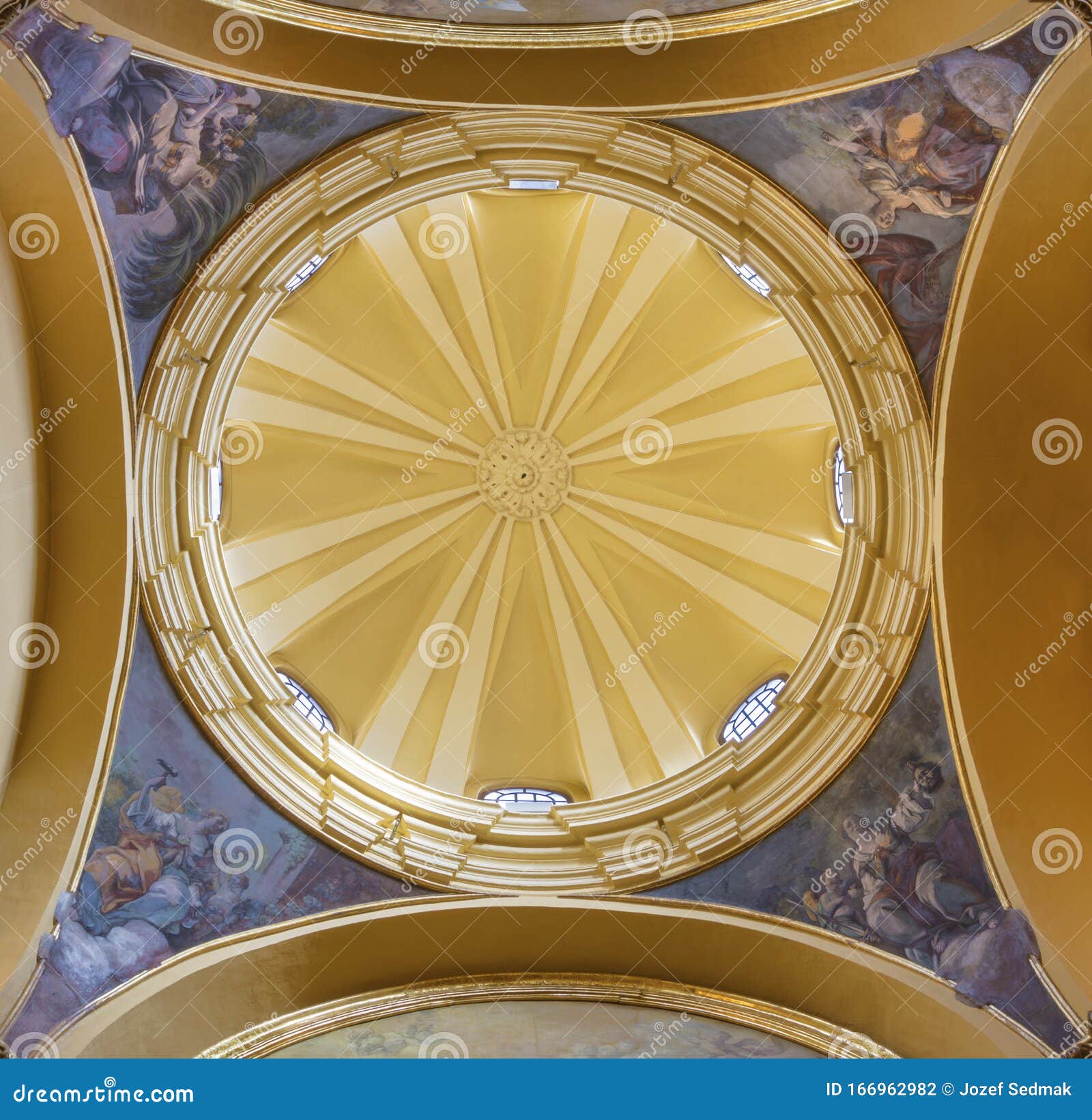 Zaragoza - the Cupola with the Frescoes of Old Testament Glorious Women ...