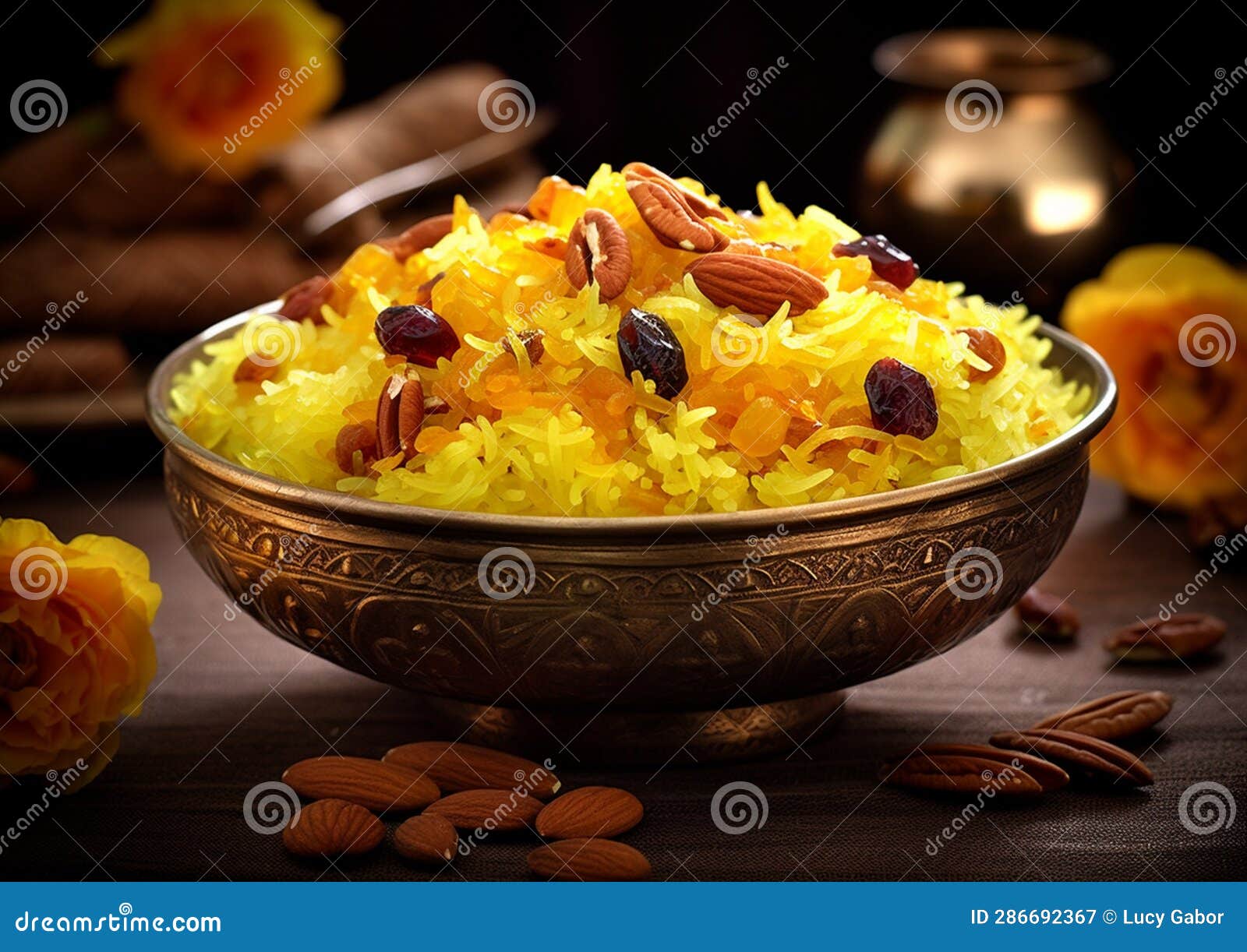Zarda (Indian Sweet Saffron Rice) Stock Illustration - Illustration of