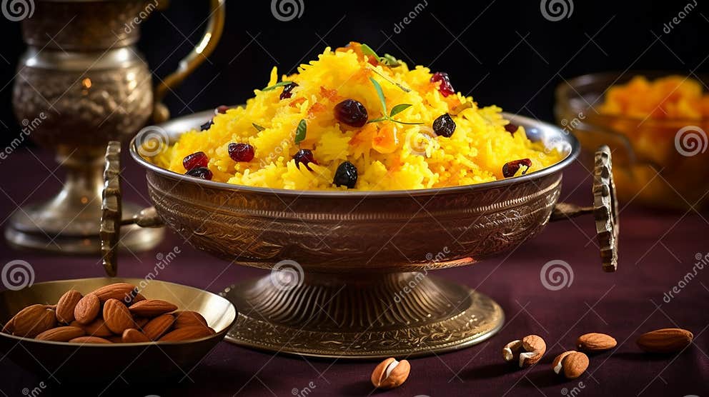 Zarda (Indian Sweet Saffron Rice) Stock Illustration - Illustration of