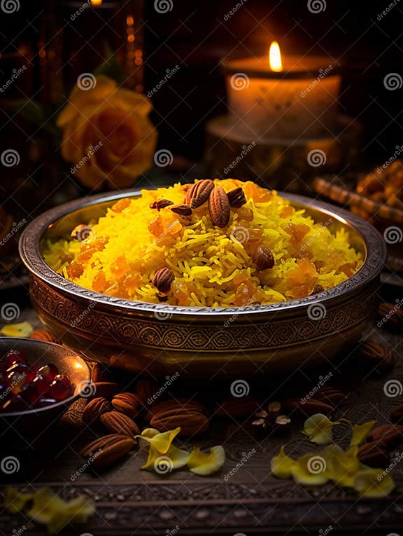 Zarda (Indian Sweet Saffron Rice) Stock Illustration - Illustration of