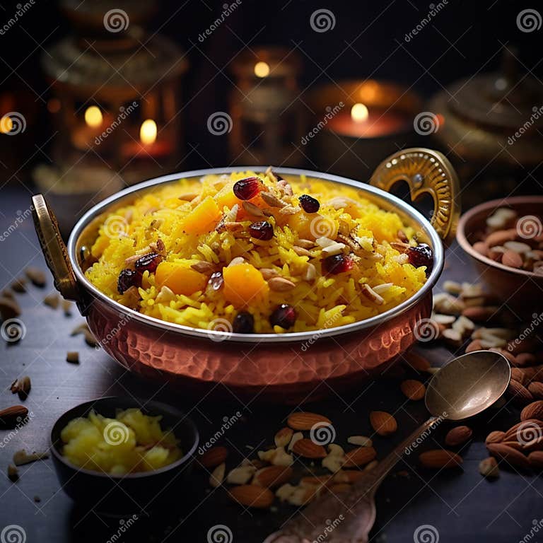 Zarda (Indian Sweet Saffron Rice) Stock Illustration - Illustration of