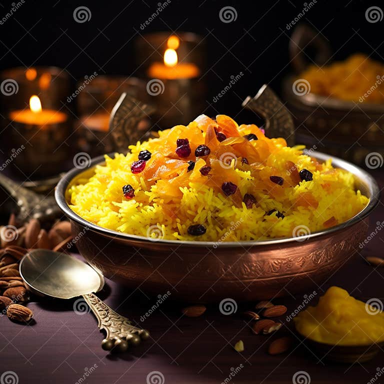 Zarda (Indian Sweet Saffron Rice) Stock Illustration - Illustration of