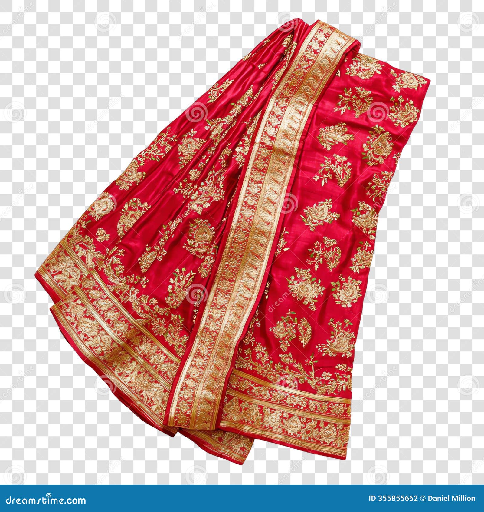 zari embroidered red silk bridal saree