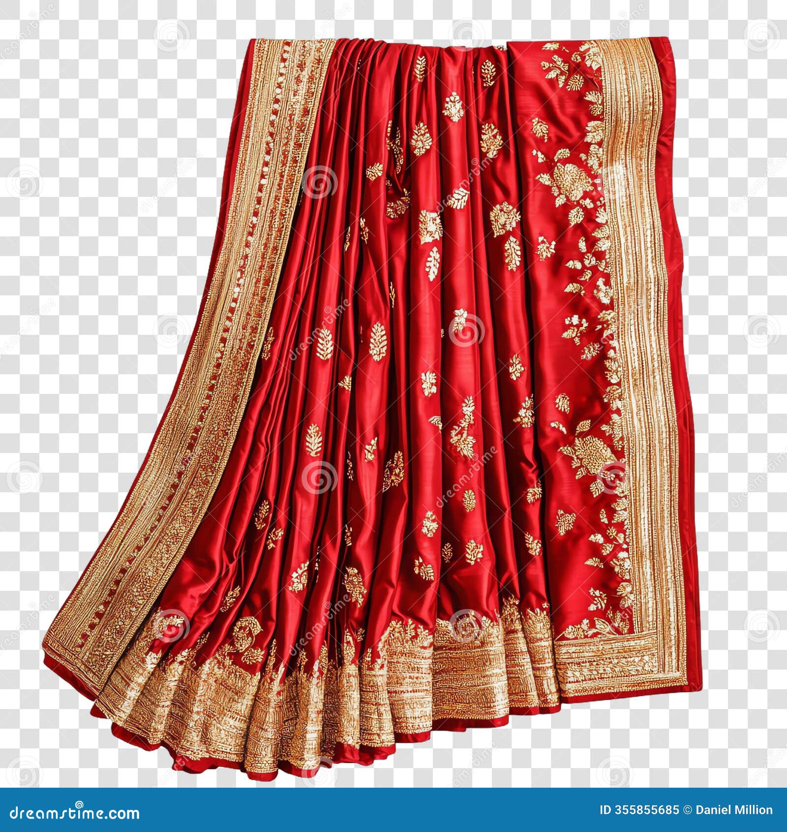 zari embroidered red silk bridal saree
