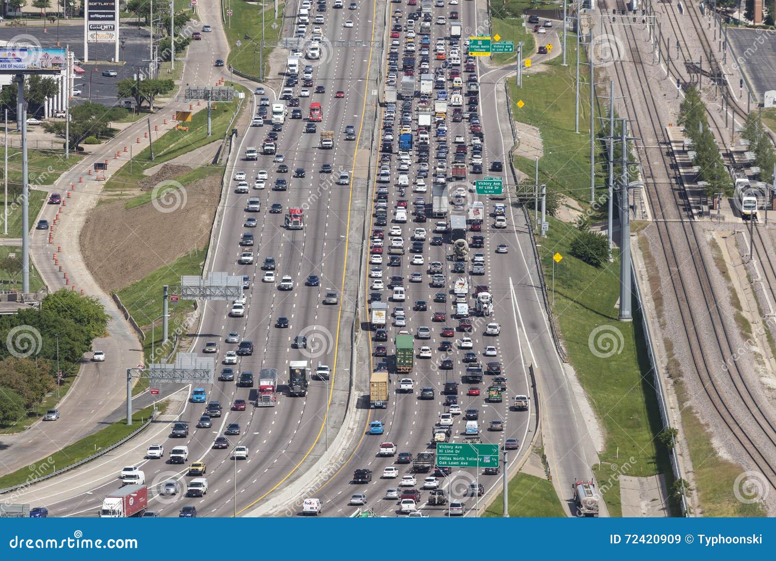 Zatłoczona Autostrada W Usa Obraz Stock Editorial - Obraz złożonej z