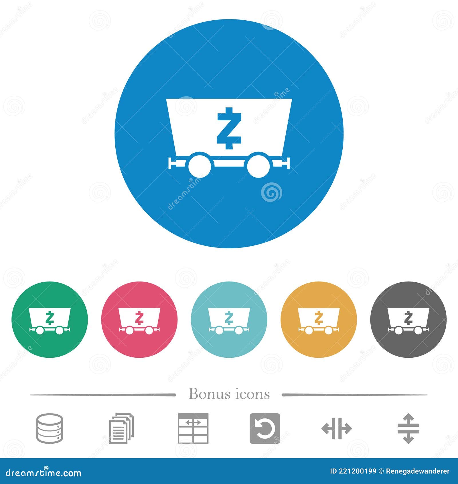 zcash criptocurrency mining flat round icons