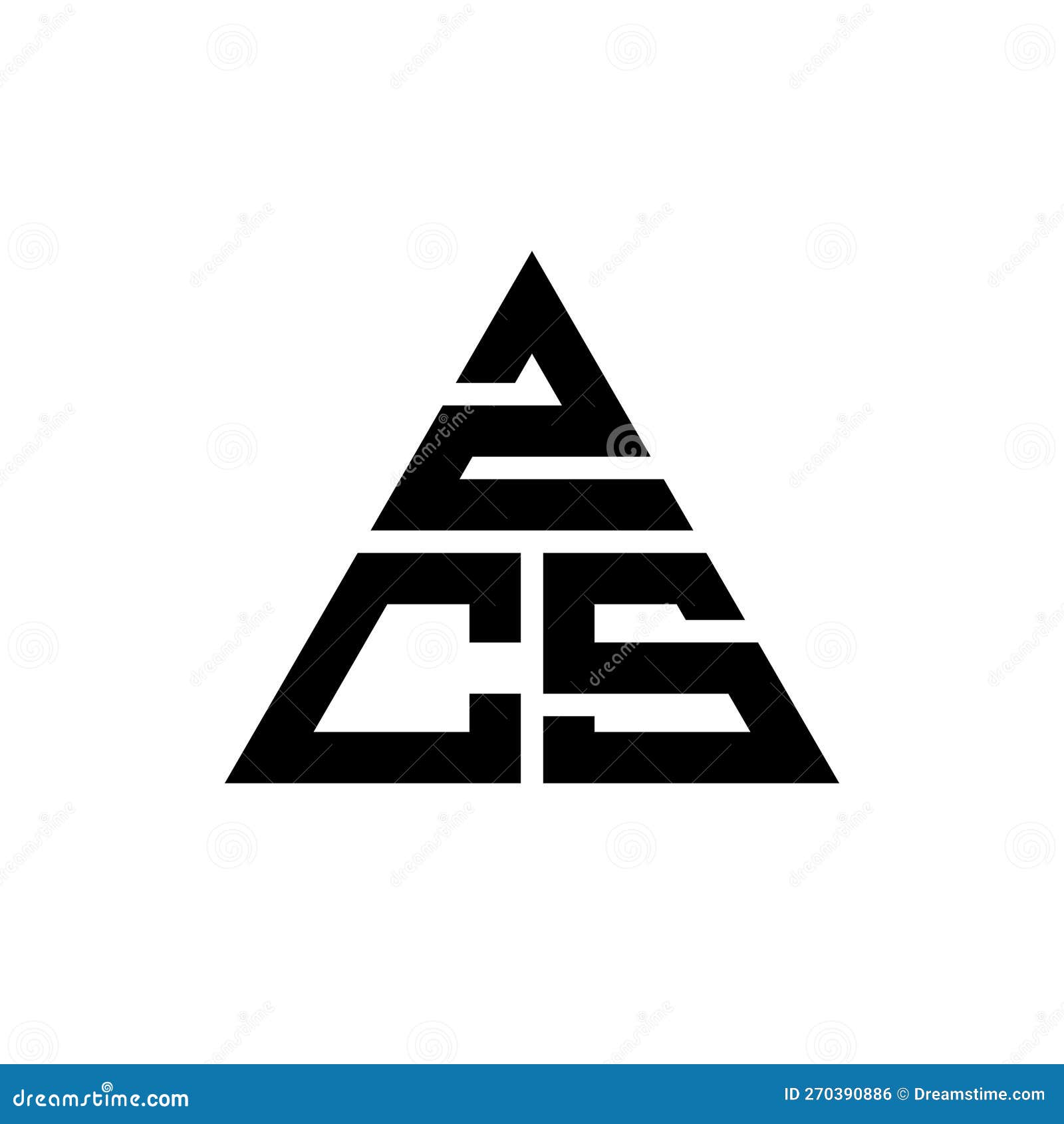 ZCS Triangle Letter Logo Design with Triangle Shape. ZCS Triangle Logo