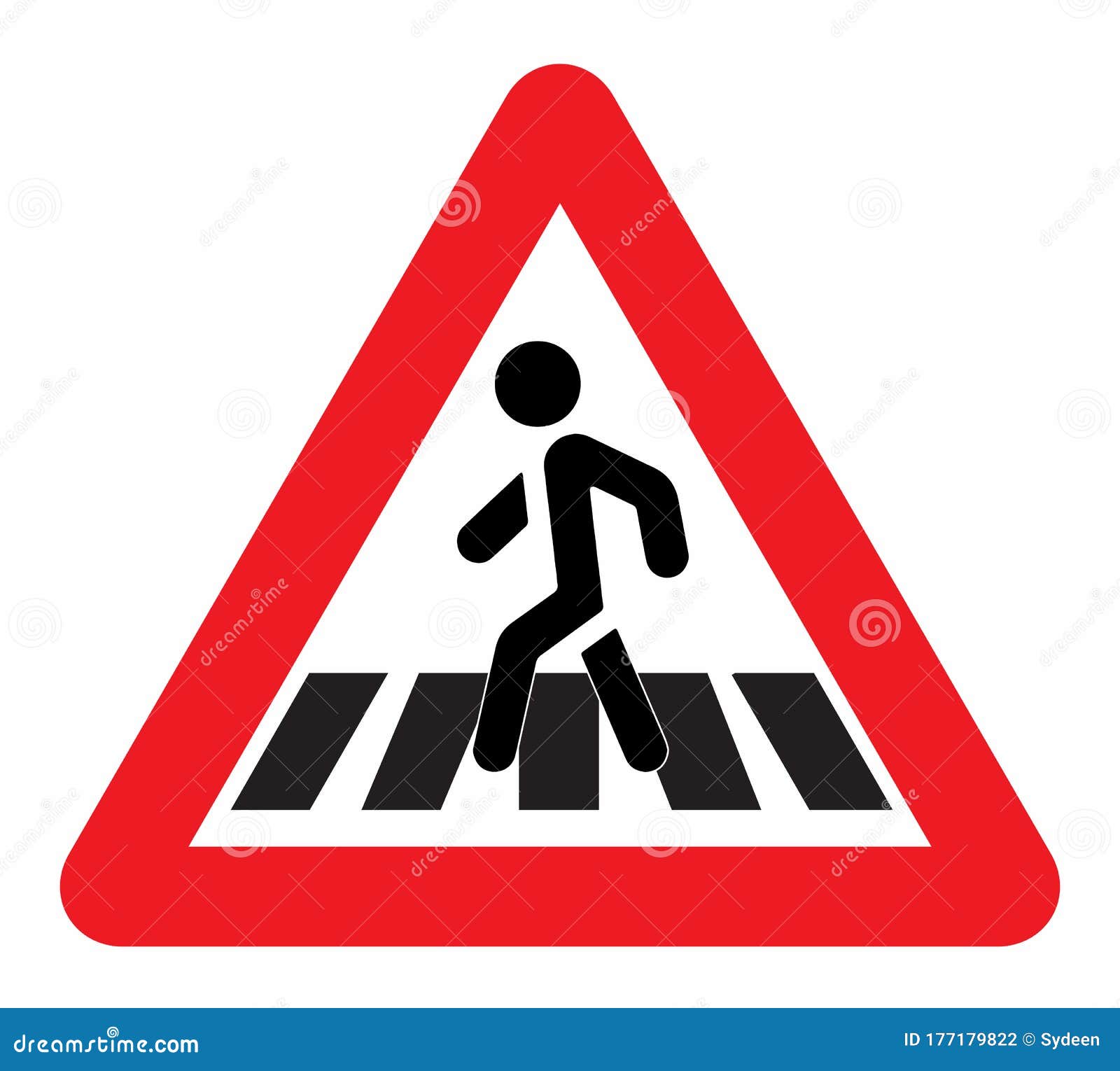 Zebra crossing road sign stock illustration. Illustration of caution ...